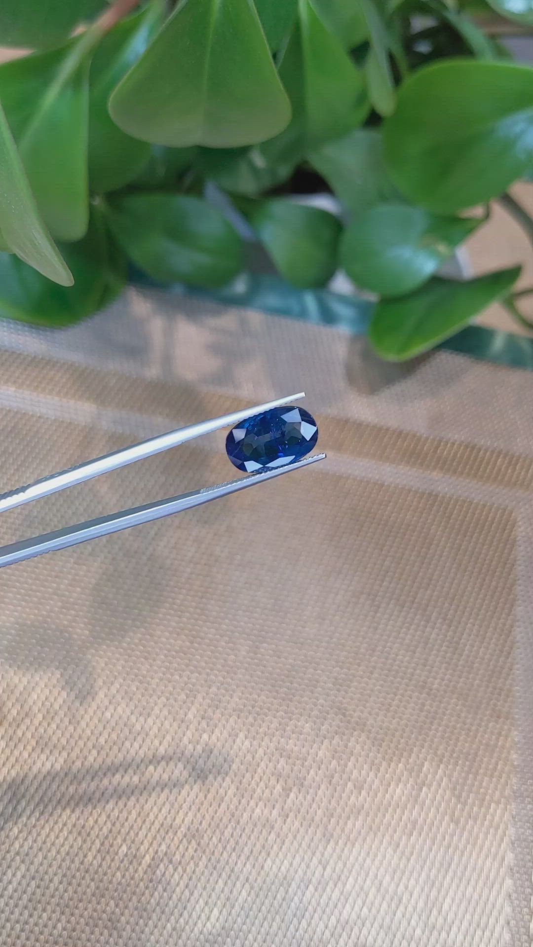 7.25 Ct. Blue Sapphire from Thailand Size Video