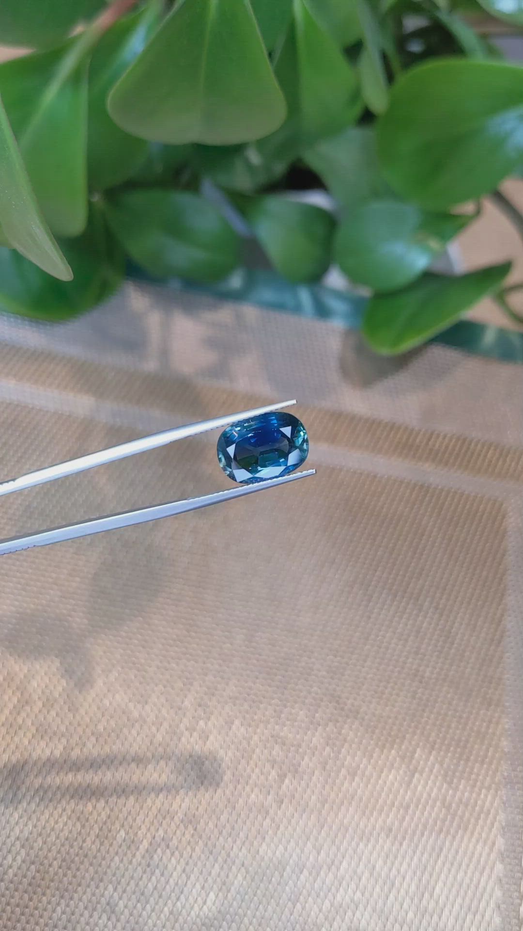 7.92 Ct. Greenish Blue Sapphire from Thailand Size Video