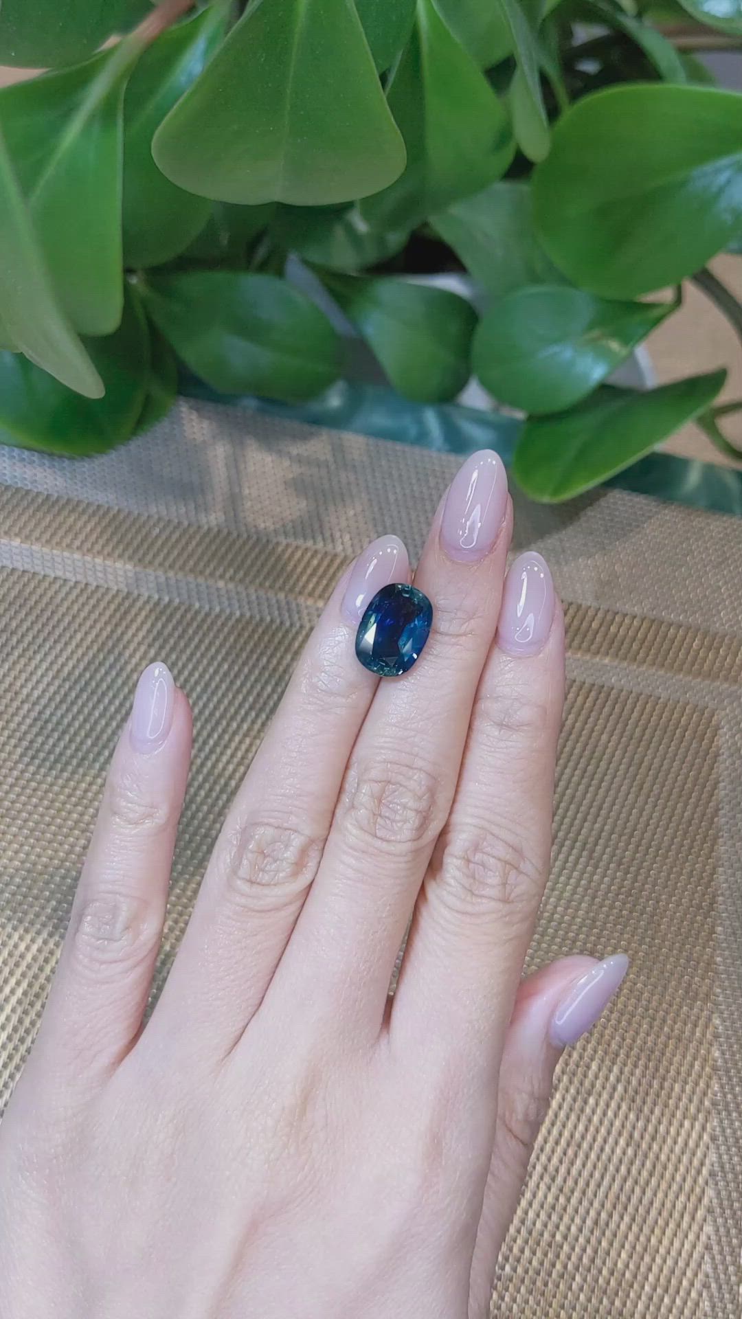 7.92 Ct. Greenish Blue Sapphire from Thailand Size Video