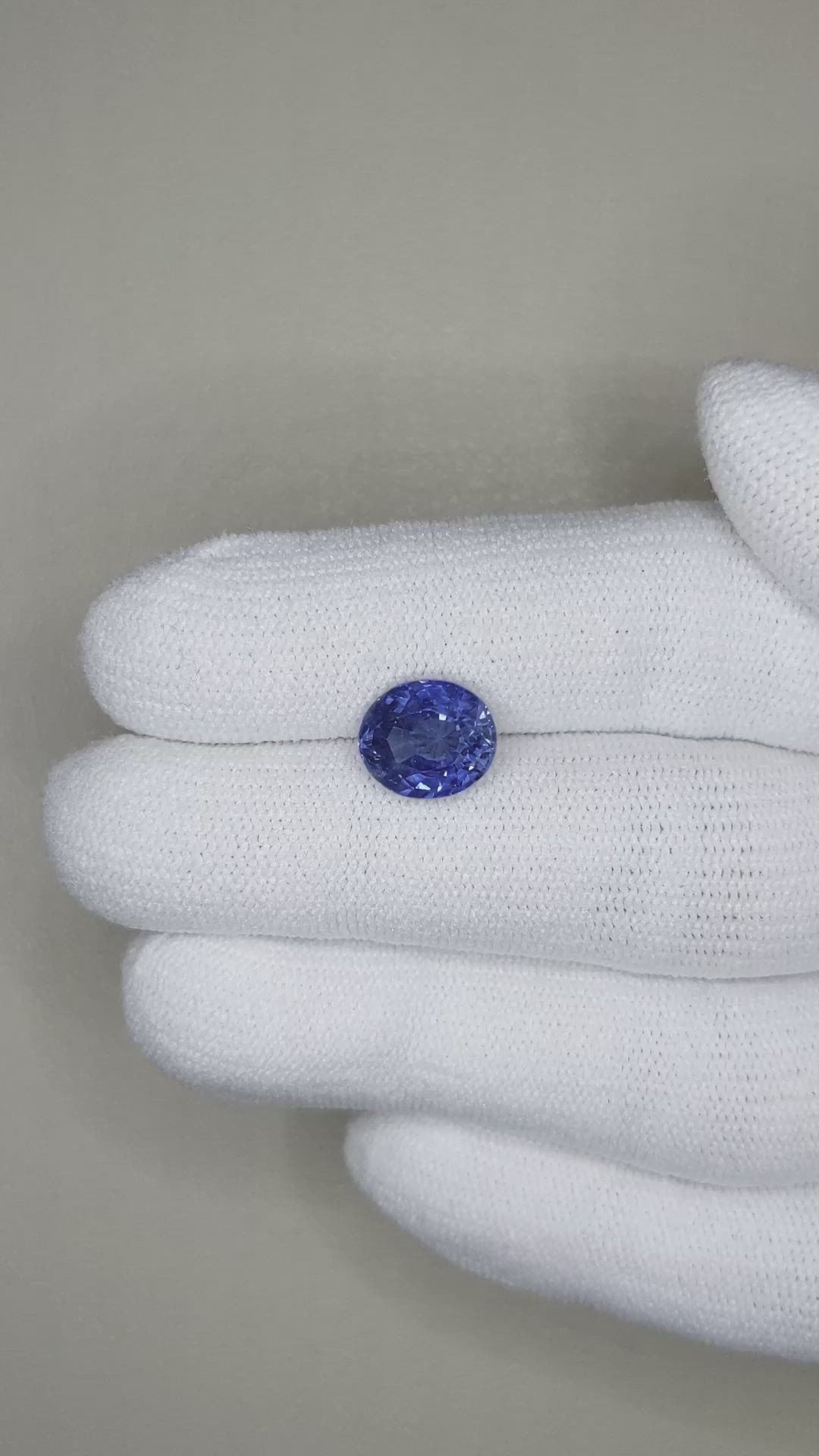 3.47 Ct. Blue Sapphire from Madagascar Size Video