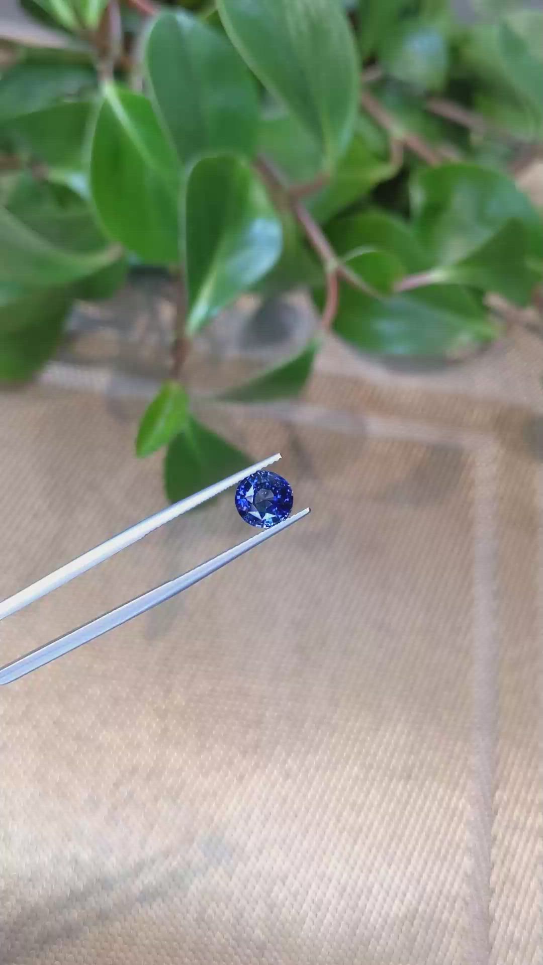 2.55 Ct. Blue Sapphire from Ceylon (Sri Lanka) Size Video