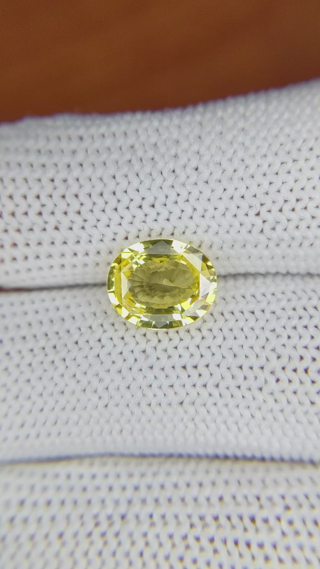 2.65 Ct. Yellow Sapphire from Ceylon (Sri Lanka) Size Video