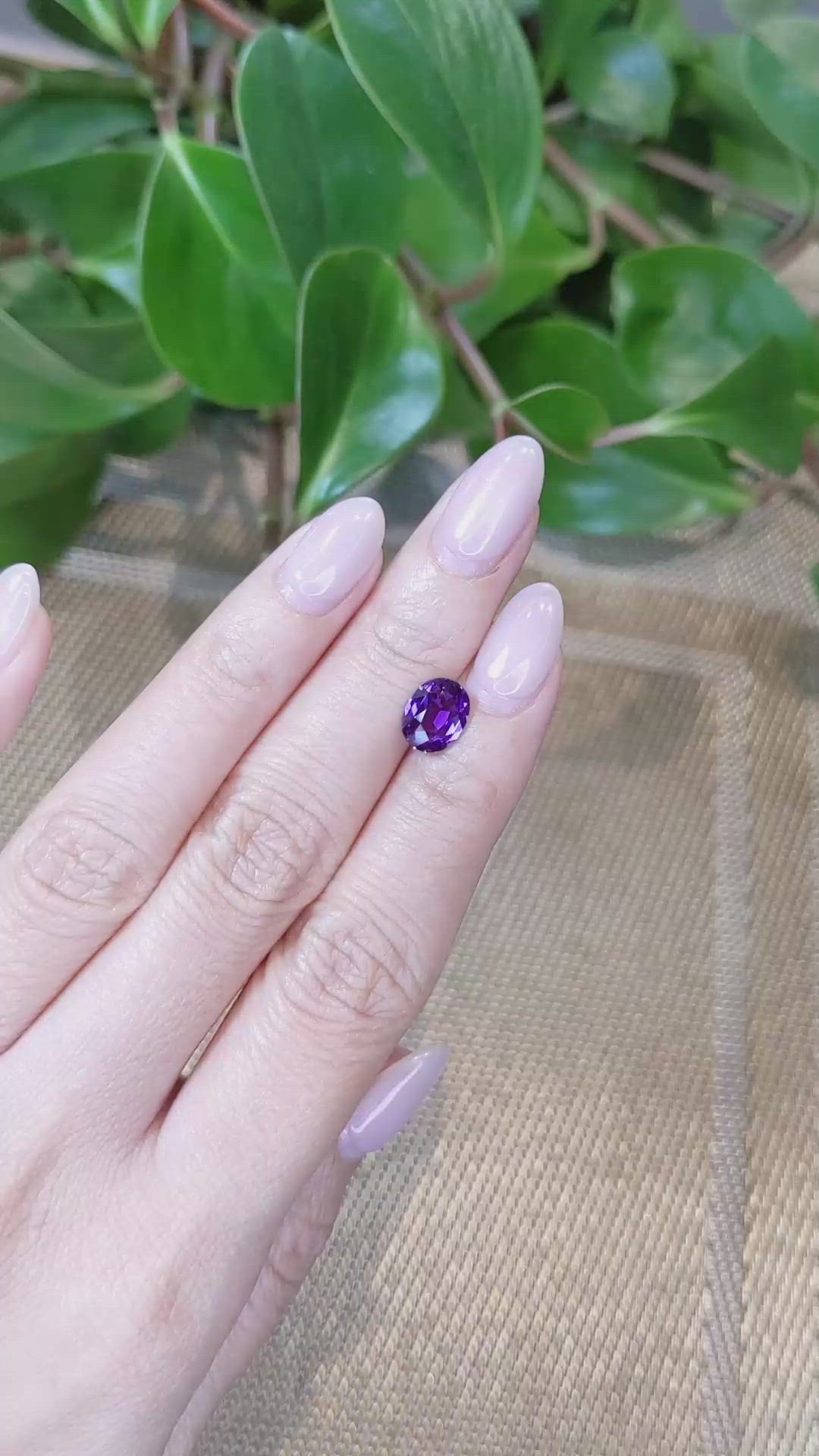 2.12 Ct. Purple Sapphire from Ceylon (Sri Lanka) Size Video