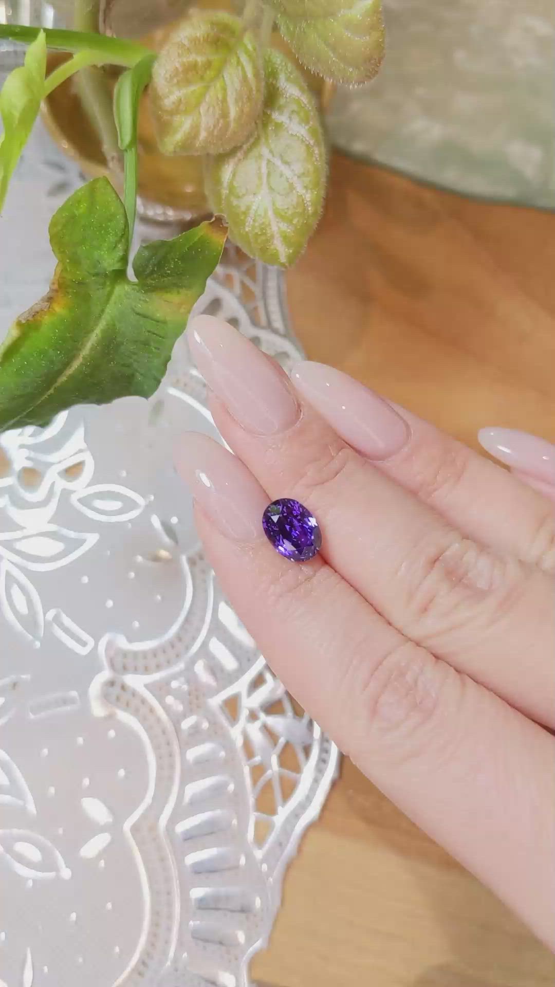 3.55 Ct. Purple Sapphire from Ceylon (Sri Lanka) Size Video