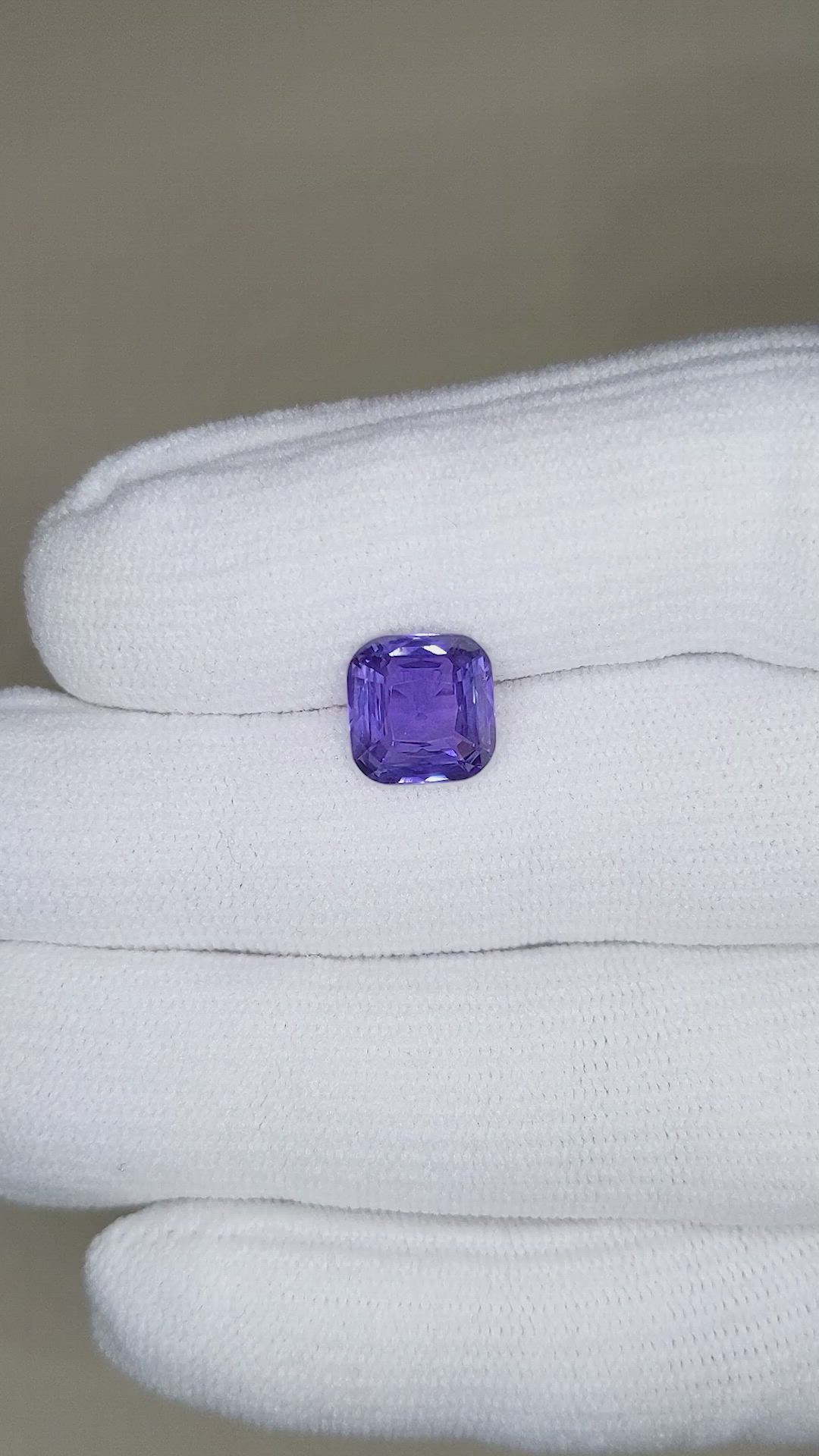 3.69 Ct. Bluish Purple Sapphire from Ceylon (Sri Lanka) Size Video