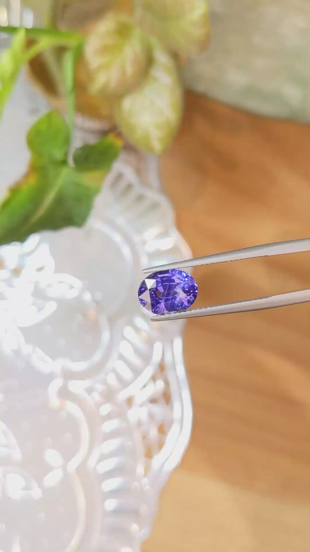 3.13 Ct. Purple Sapphire from Ceylon (Sri Lanka) Size Video