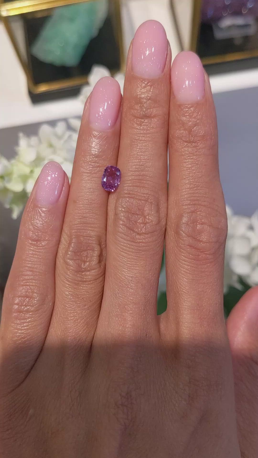 1.06 Ct. Purplish Pink Sapphire from Ceylon (Sri Lanka) Size Video
