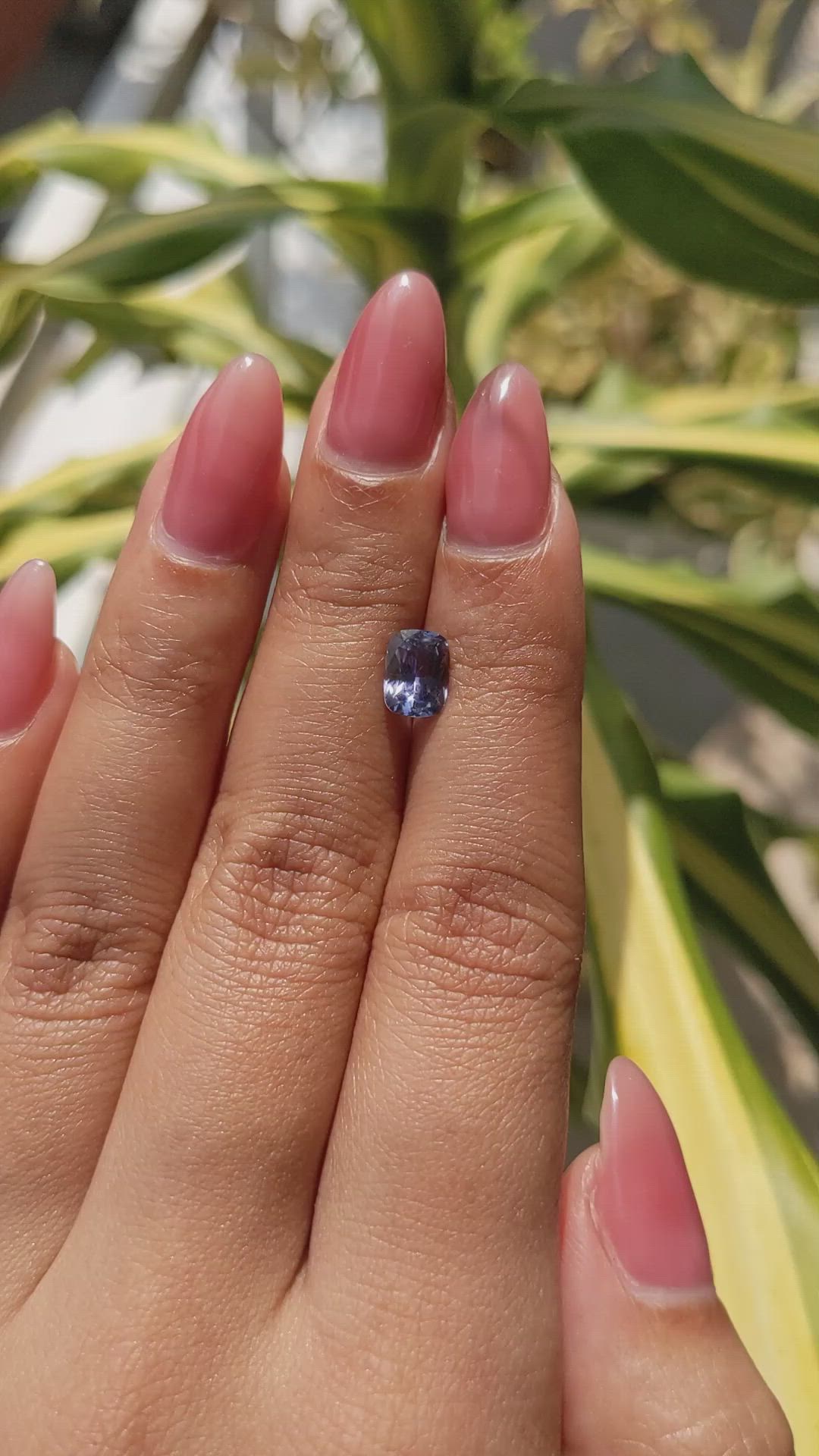 1.30 Ct. Violet Sapphire from Ceylon (Sri Lanka) Size Video