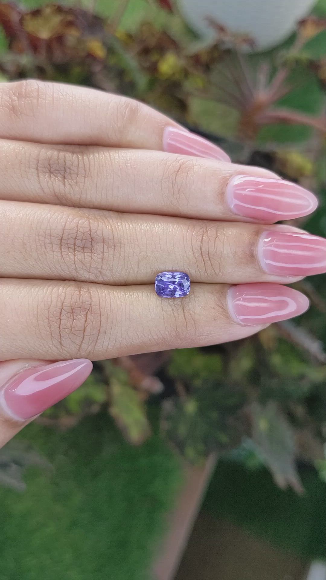 1.30 Ct. Violet Sapphire from Ceylon (Sri Lanka) Size Video