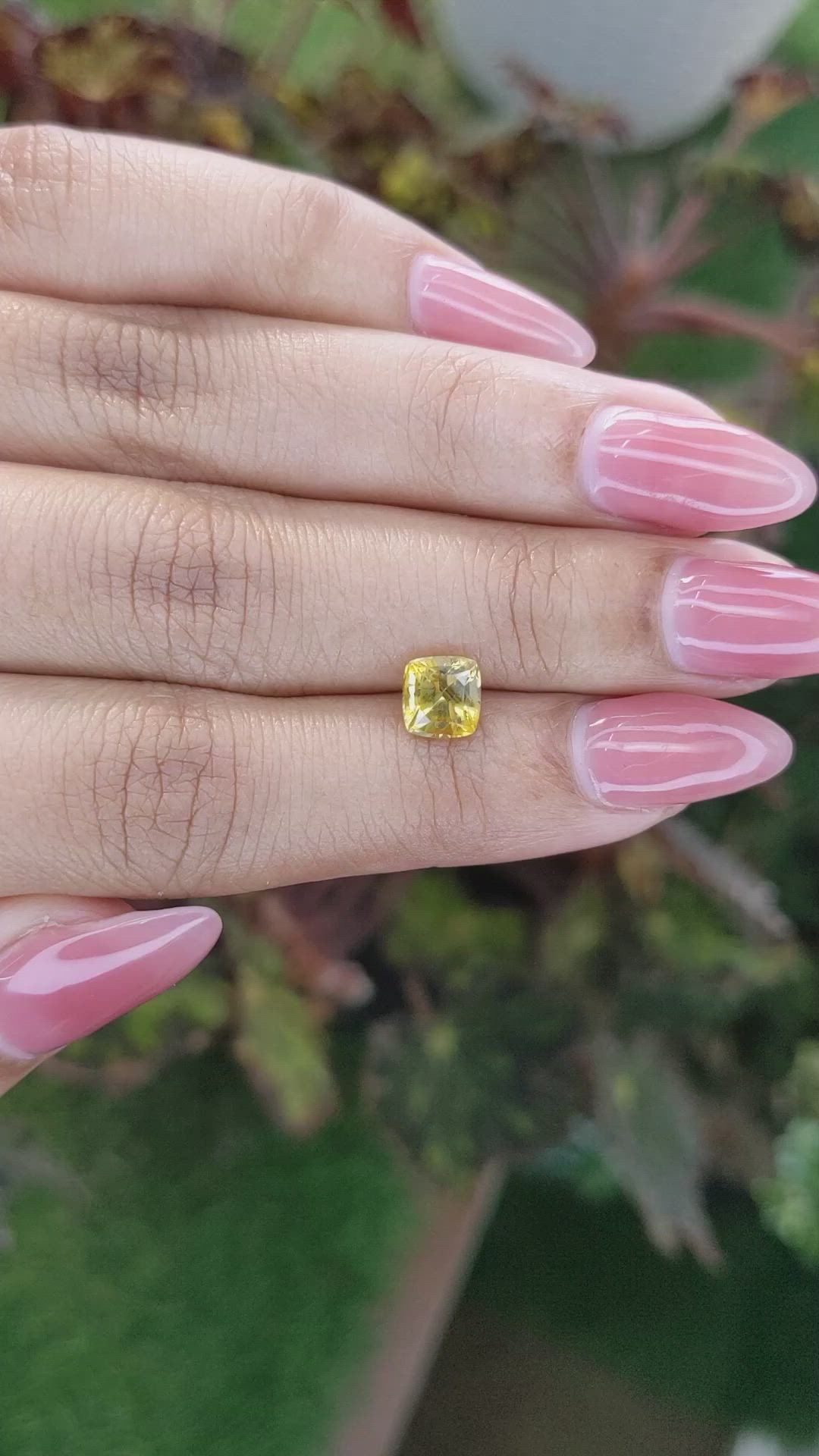 1.54 Ct. Orangish Yellow Sapphire from Ceylon (Sri Lanka) Size Video