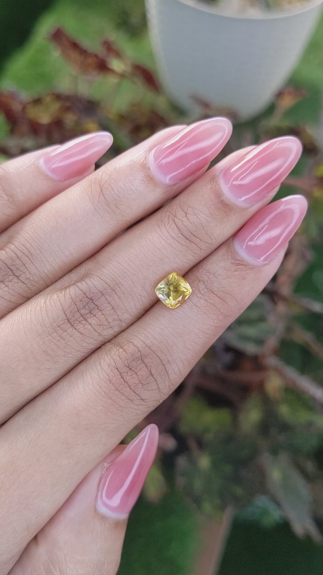 1.54 Ct. Orangish Yellow Sapphire from Ceylon (Sri Lanka) Size Video