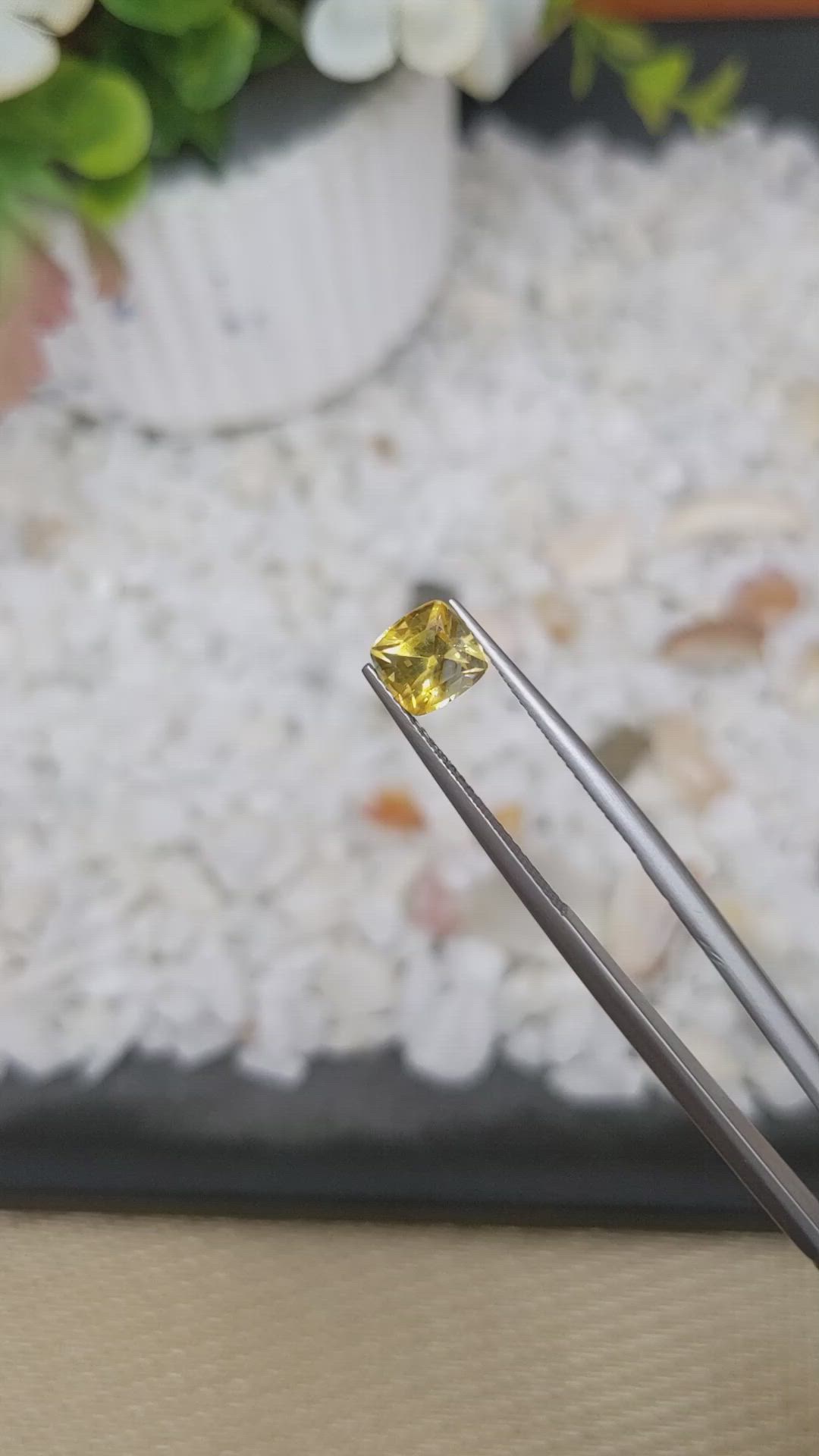 1.54 Ct. Orangish Yellow Sapphire from Ceylon (Sri Lanka) Size Video