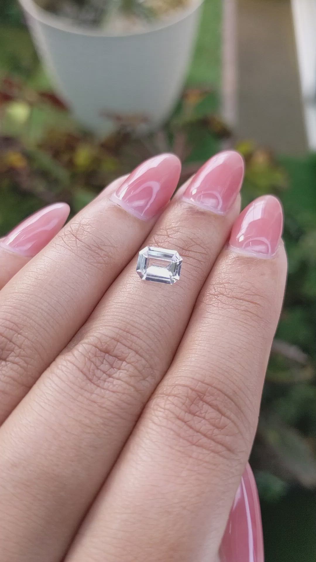 1.19 Ct. White Sapphire from Ceylon (Sri Lanka) Size Video