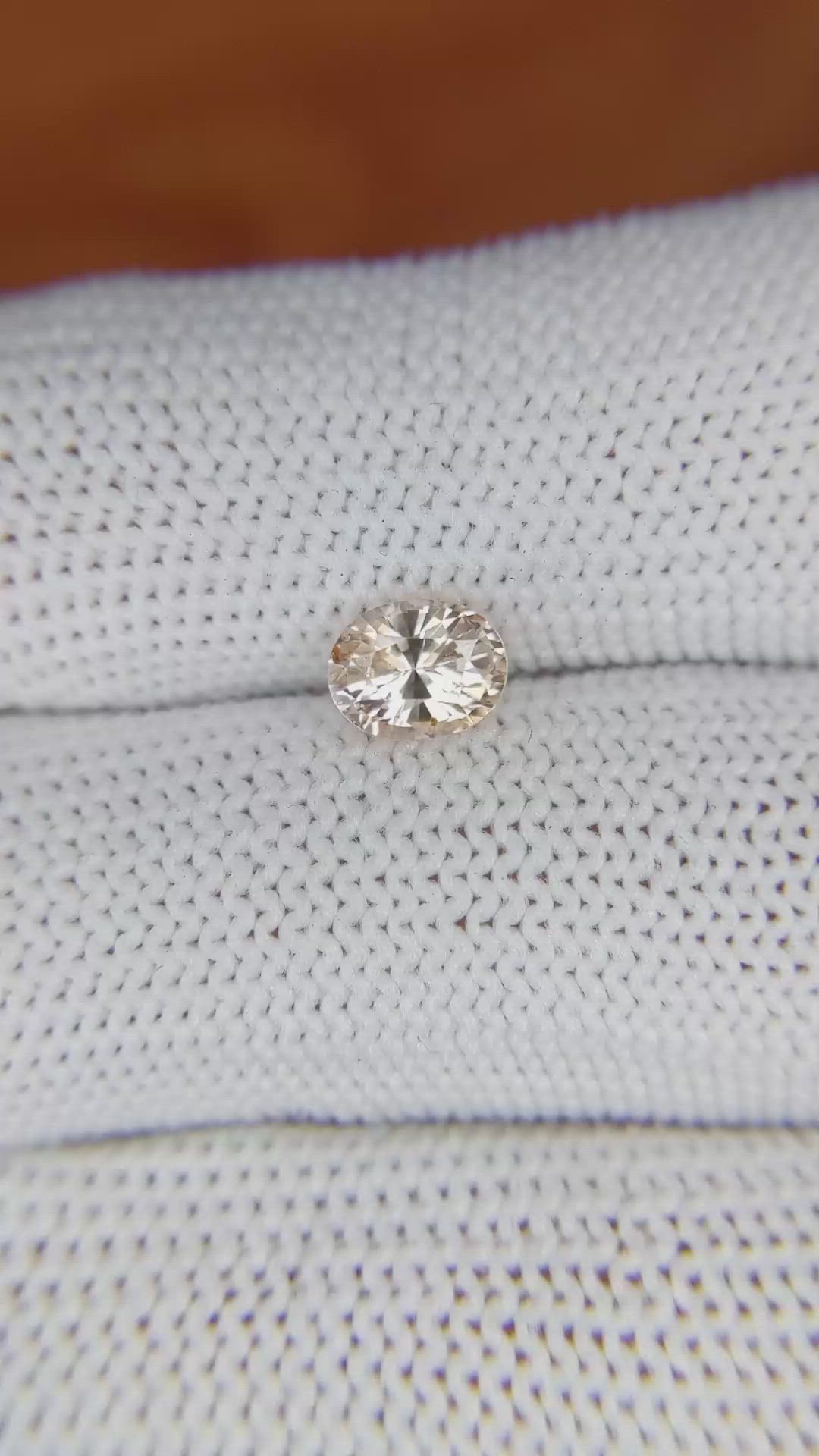 1.09 Ct. Peach Sapphire from Ceylon (Sri Lanka) Size Video