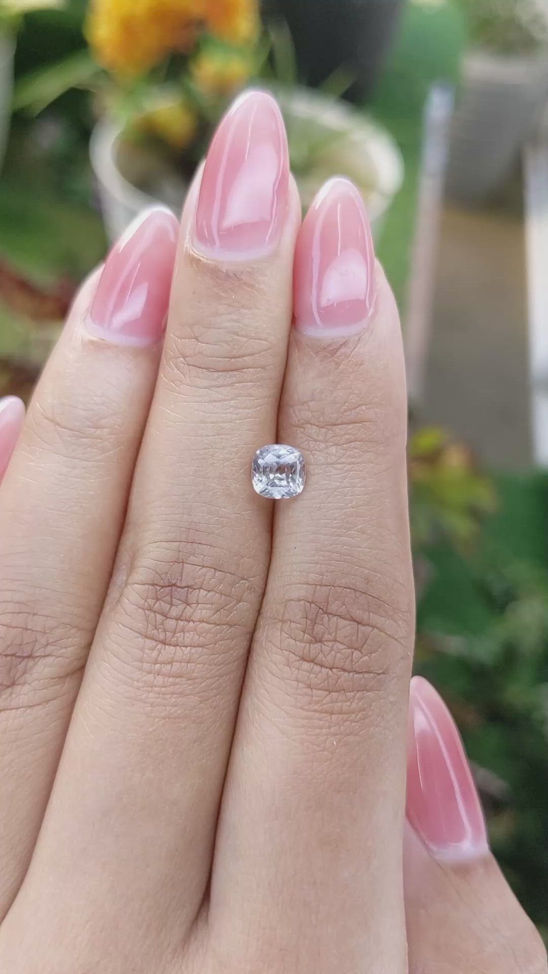 1.16 Ct. White Sapphire from Ceylon (Sri Lanka) Size Video