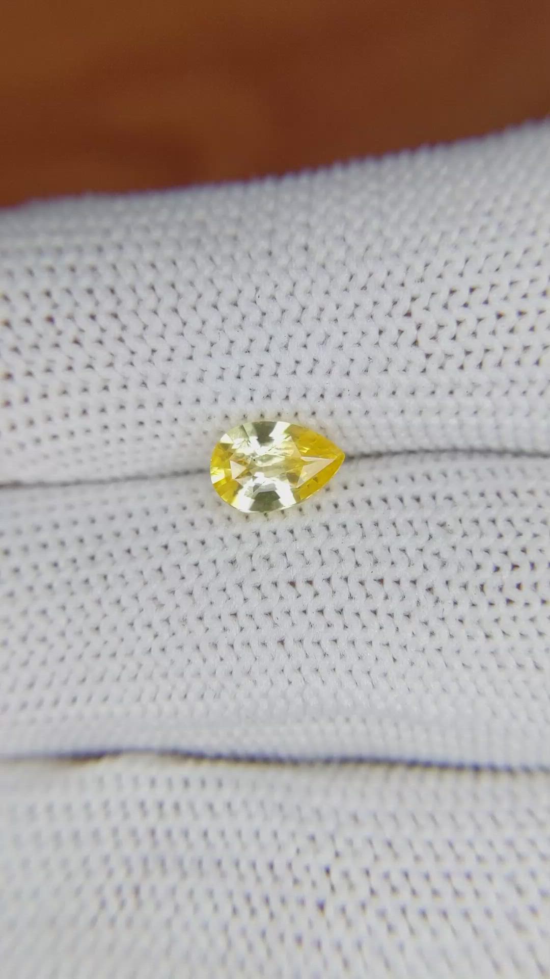 0.87 Ct. Yellow Sapphire from Ceylon (Sri Lanka) Size Video