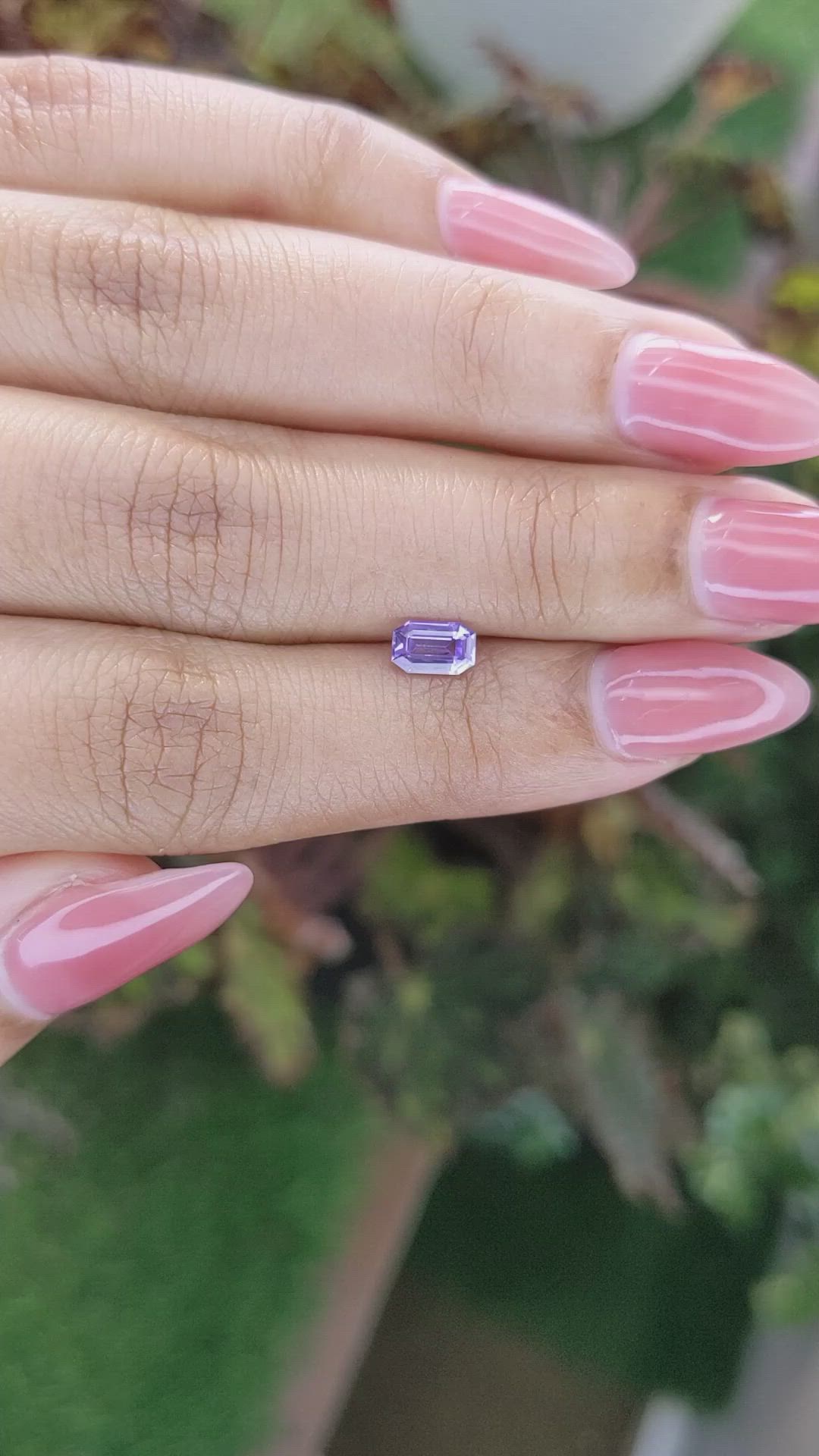 0.65 Ct. Purple Sapphire from Ceylon (Sri Lanka) Size Video