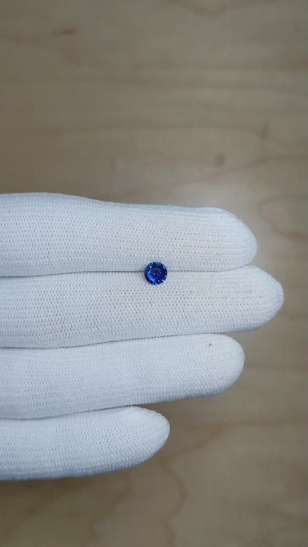 0.62 Ct. Blue Sapphire from Ceylon (Sri Lanka) Size Video