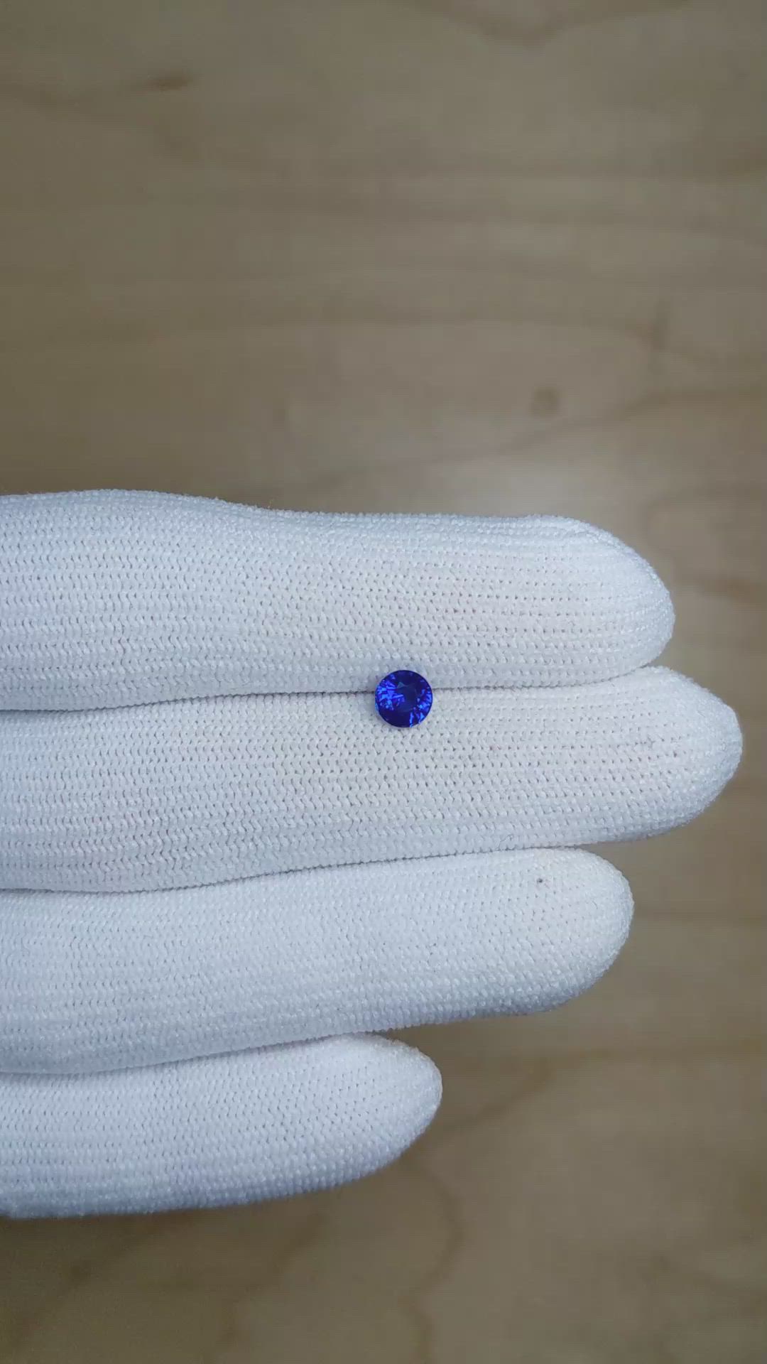 0.64 Ct. Blue Sapphire from Ceylon (Sri Lanka) Size Video