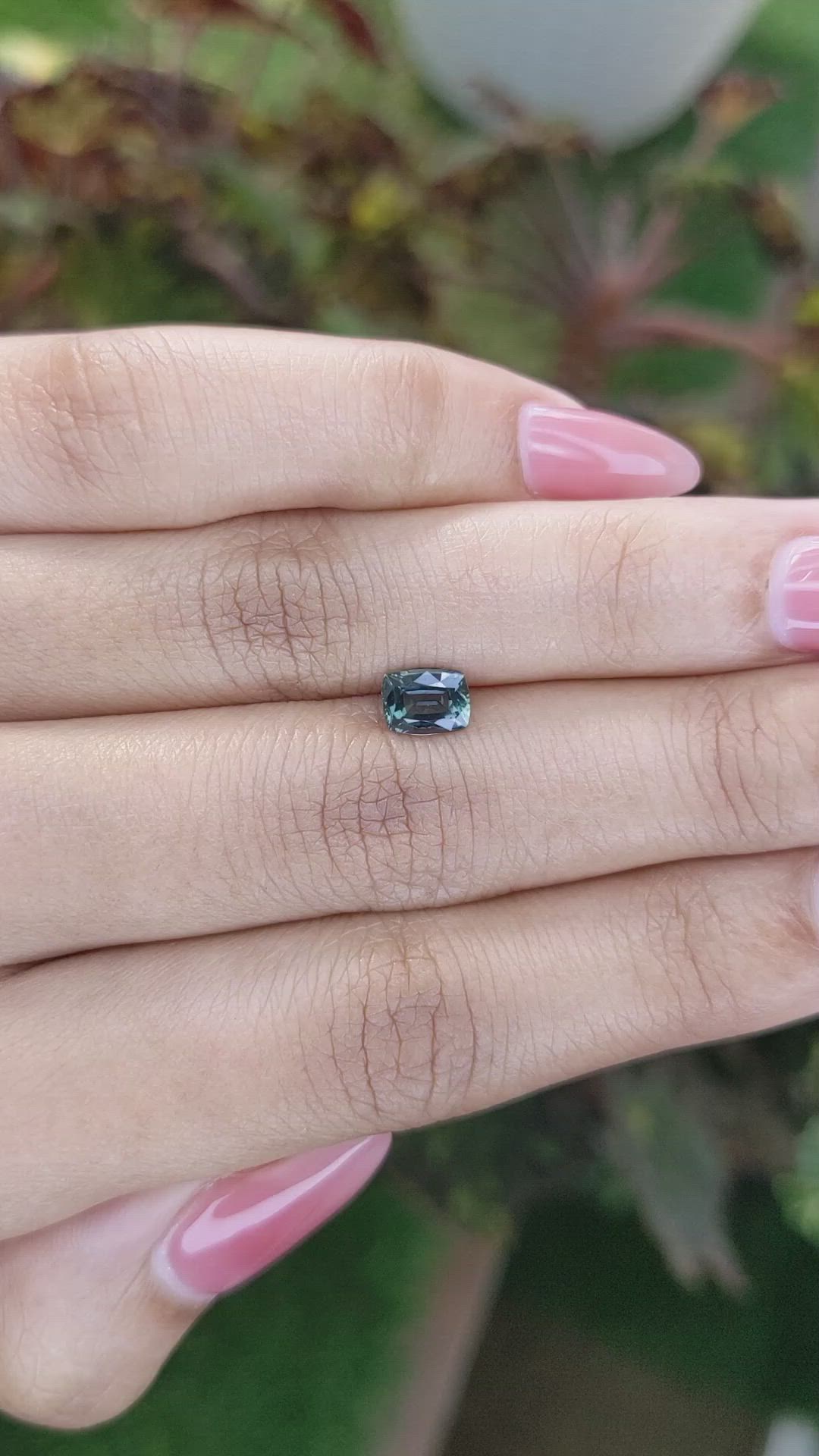 0.98 Ct. Bluish Green Sapphire from Madagascar Size Video