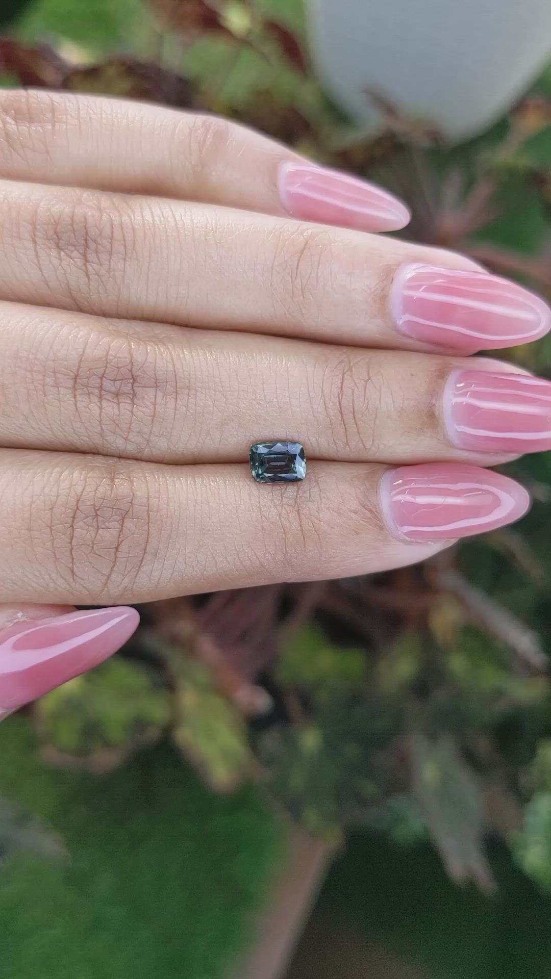 0.98 Ct. Bluish Green Sapphire from Madagascar Size Video