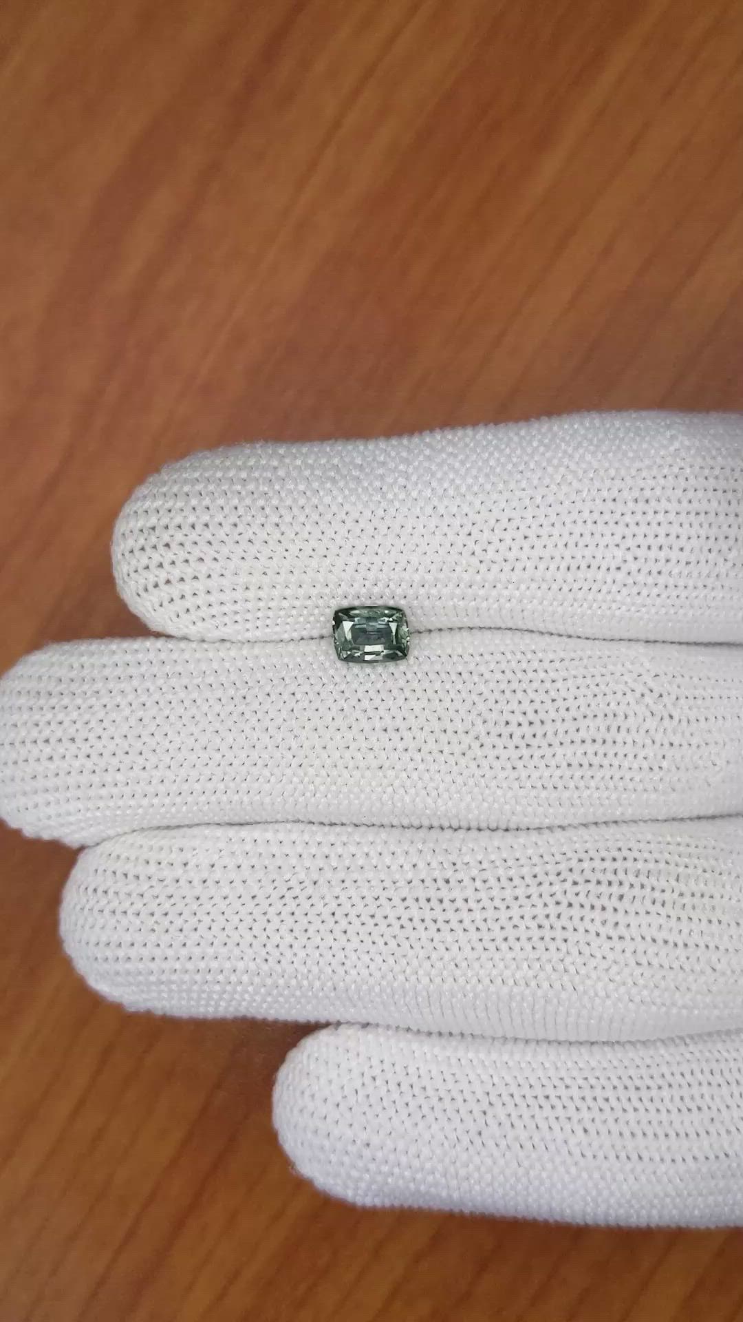 0.98 Ct. Bluish Green Sapphire from Madagascar Size Video