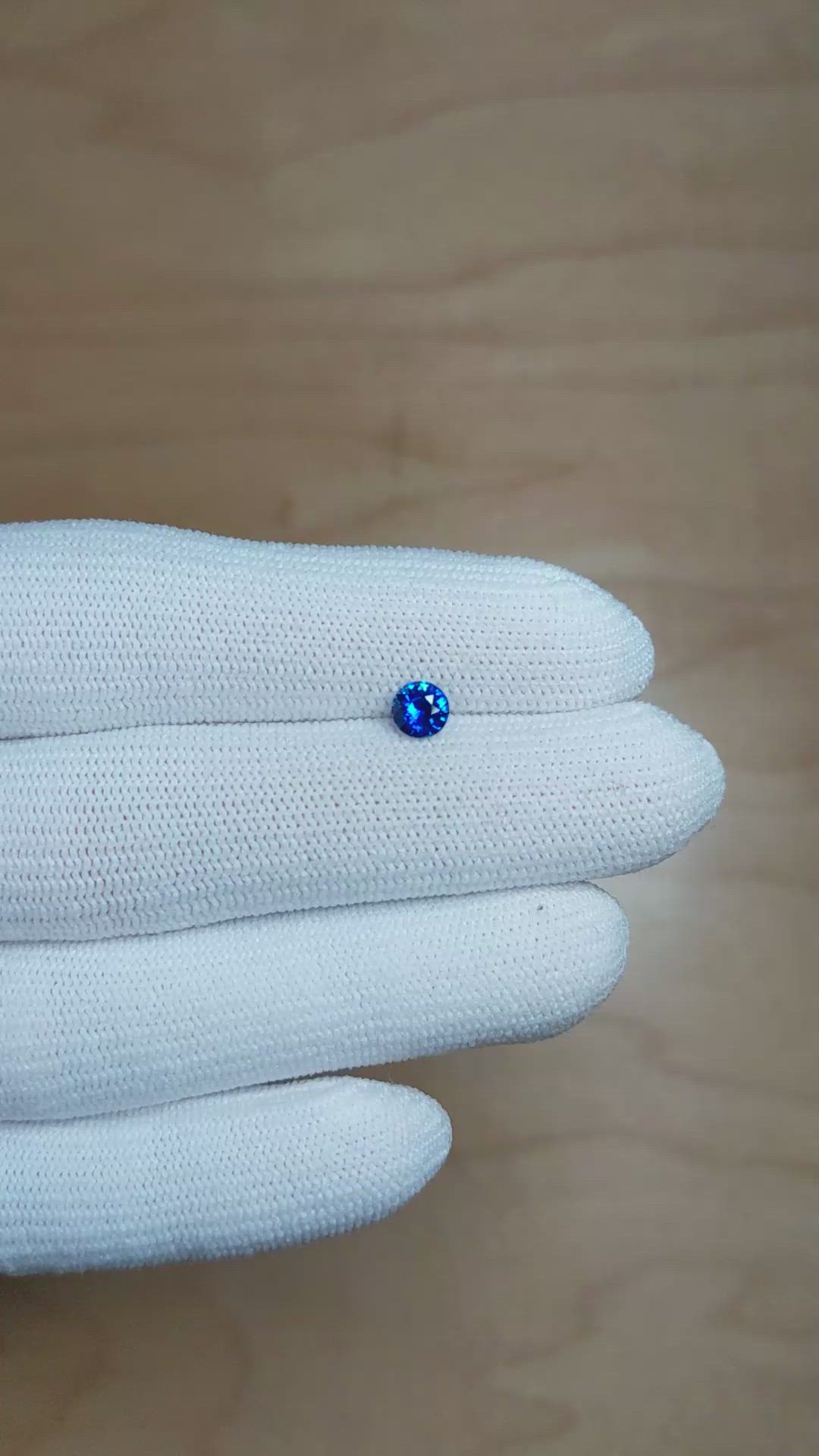 0.55 Ct. Blue Sapphire from Ceylon (Sri Lanka) Size Video
