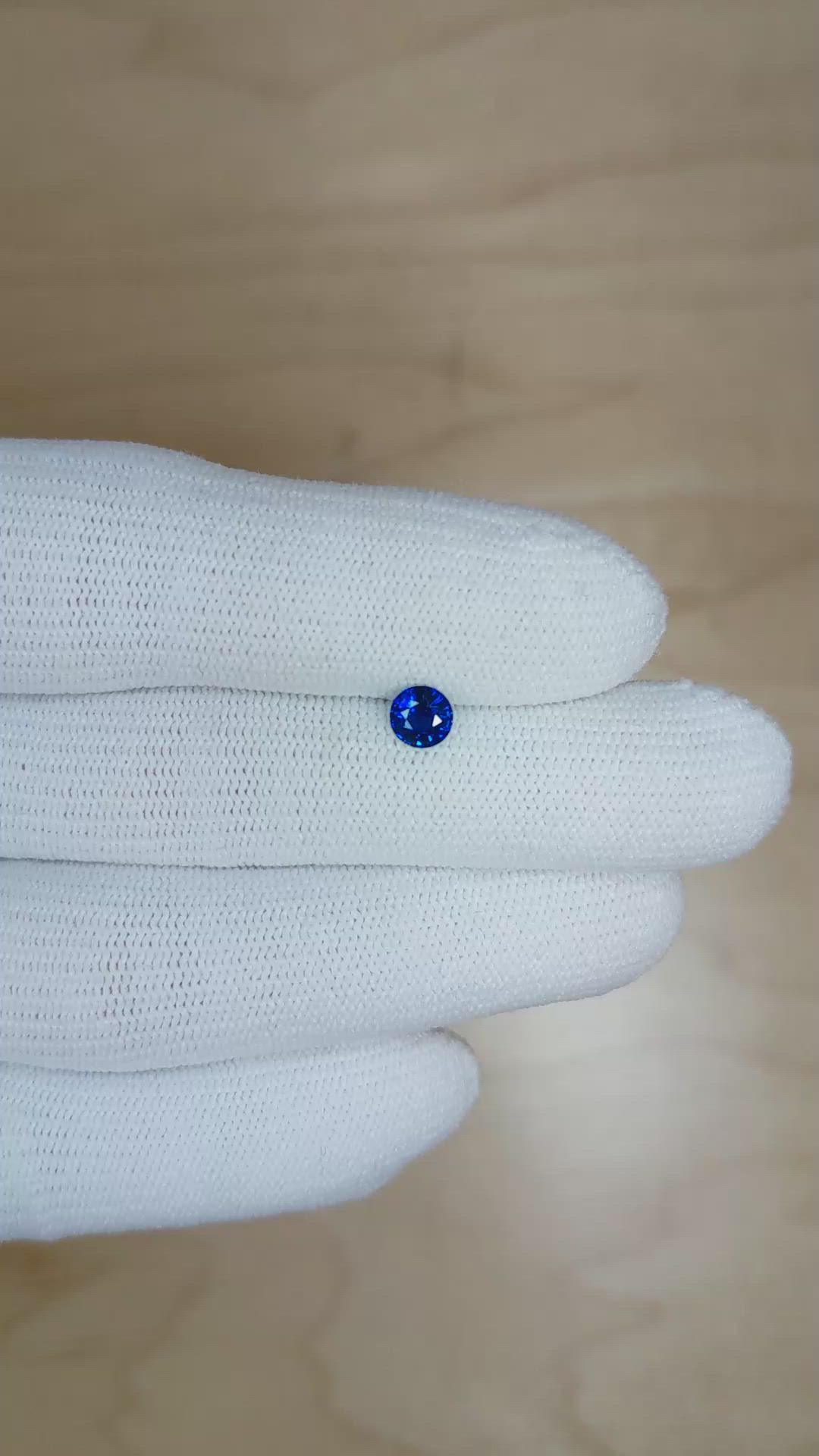 0.48 Ct. Blue Sapphire from Ceylon (Sri Lanka) Size Video