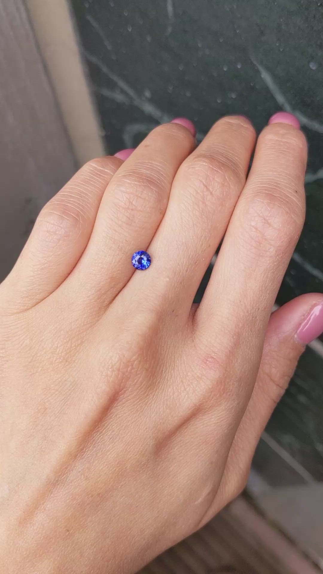 0.54 Ct. Blue Sapphire from Ceylon (Sri Lanka) Size Video