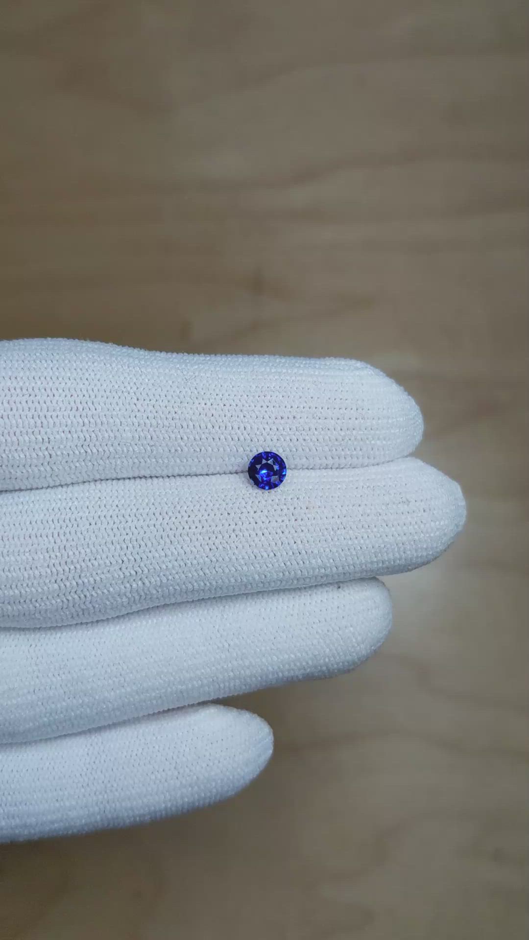 0.54 Ct. Blue Sapphire from Ceylon (Sri Lanka) Size Video