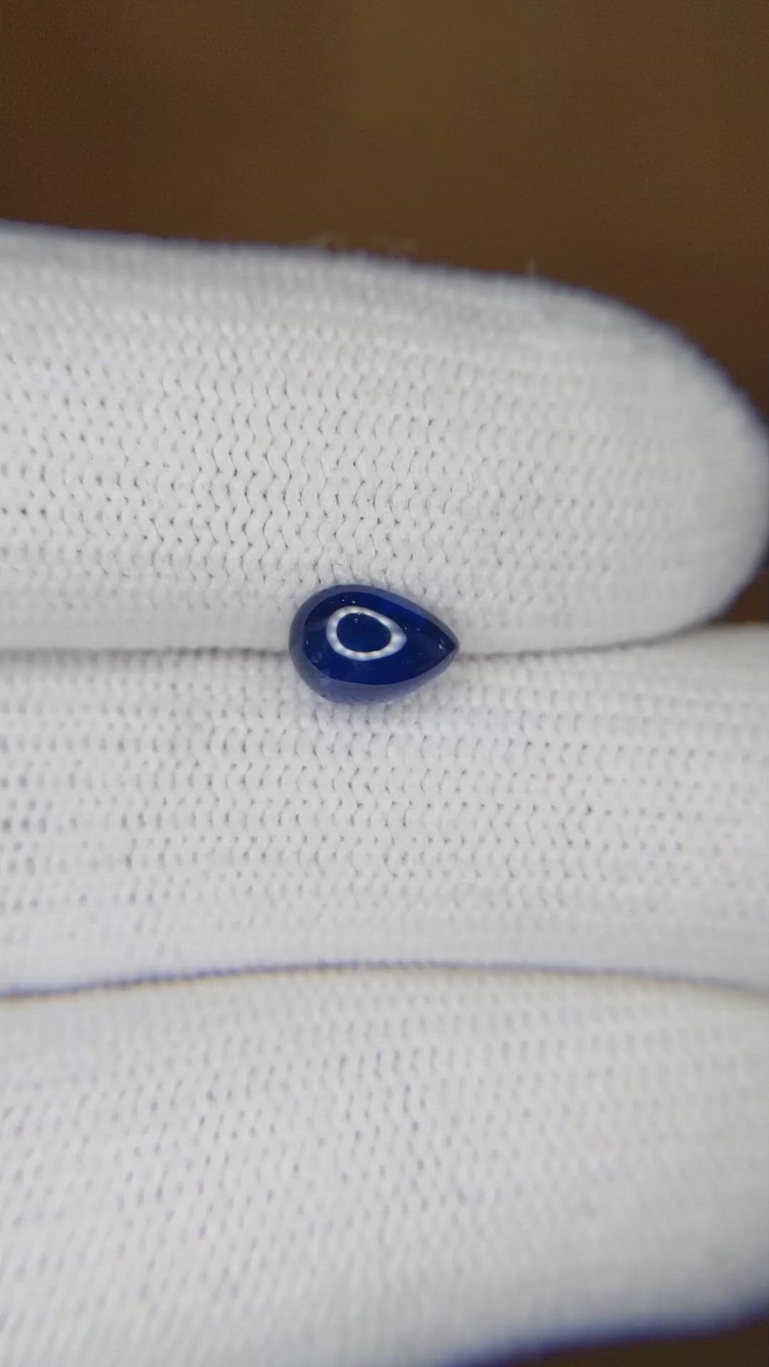 0.94 Ct. Blue Cabochon Sapphire from Ceylon (Sri Lanka) Size Video