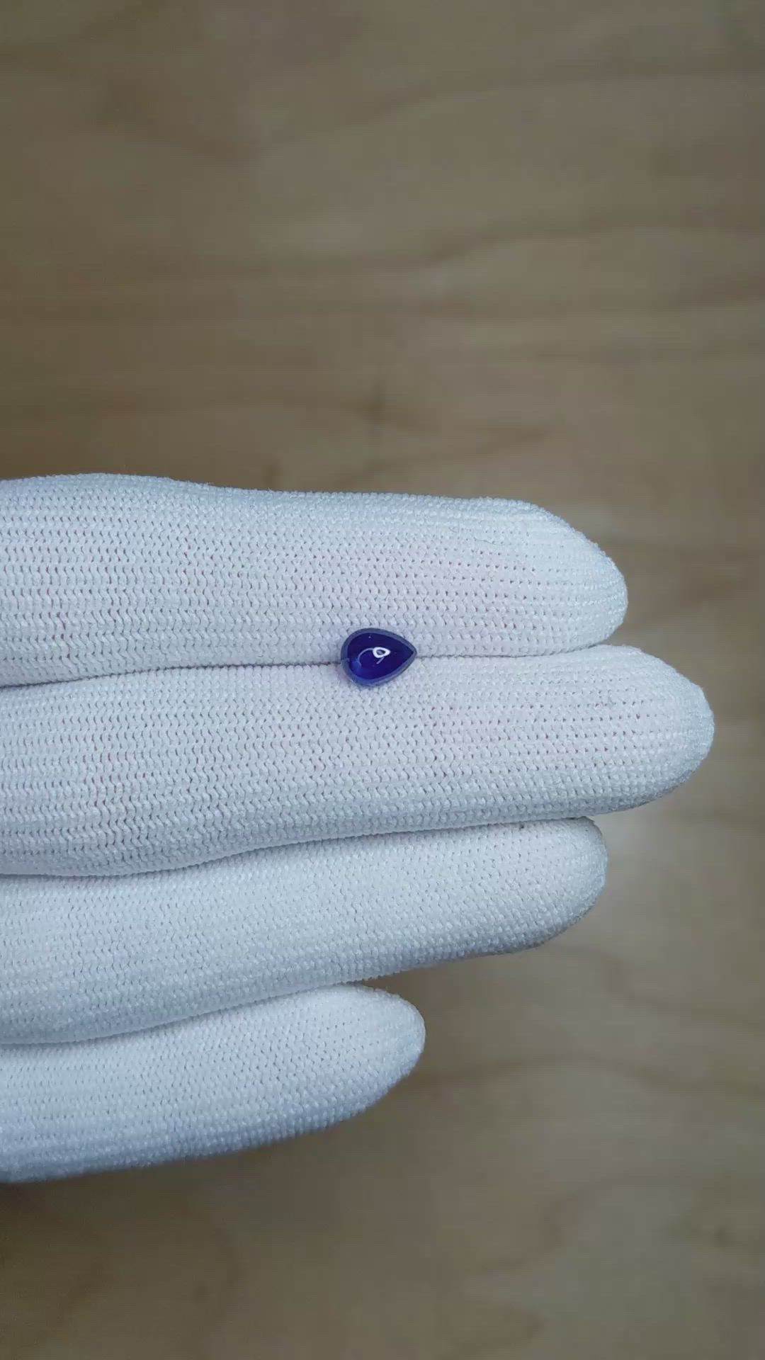 0.94 Ct. Blue Cabochon Sapphire from Ceylon (Sri Lanka) Size Video