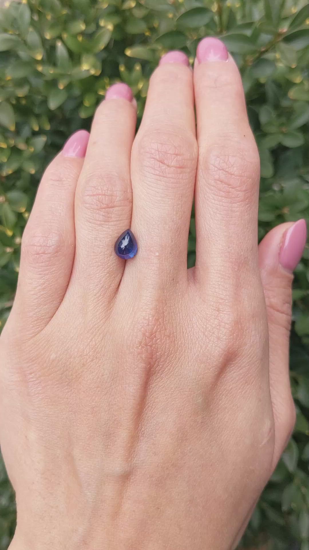 1.91 Ct. Blue Cabochon Sapphire from Ceylon (Sri Lanka) Size Video