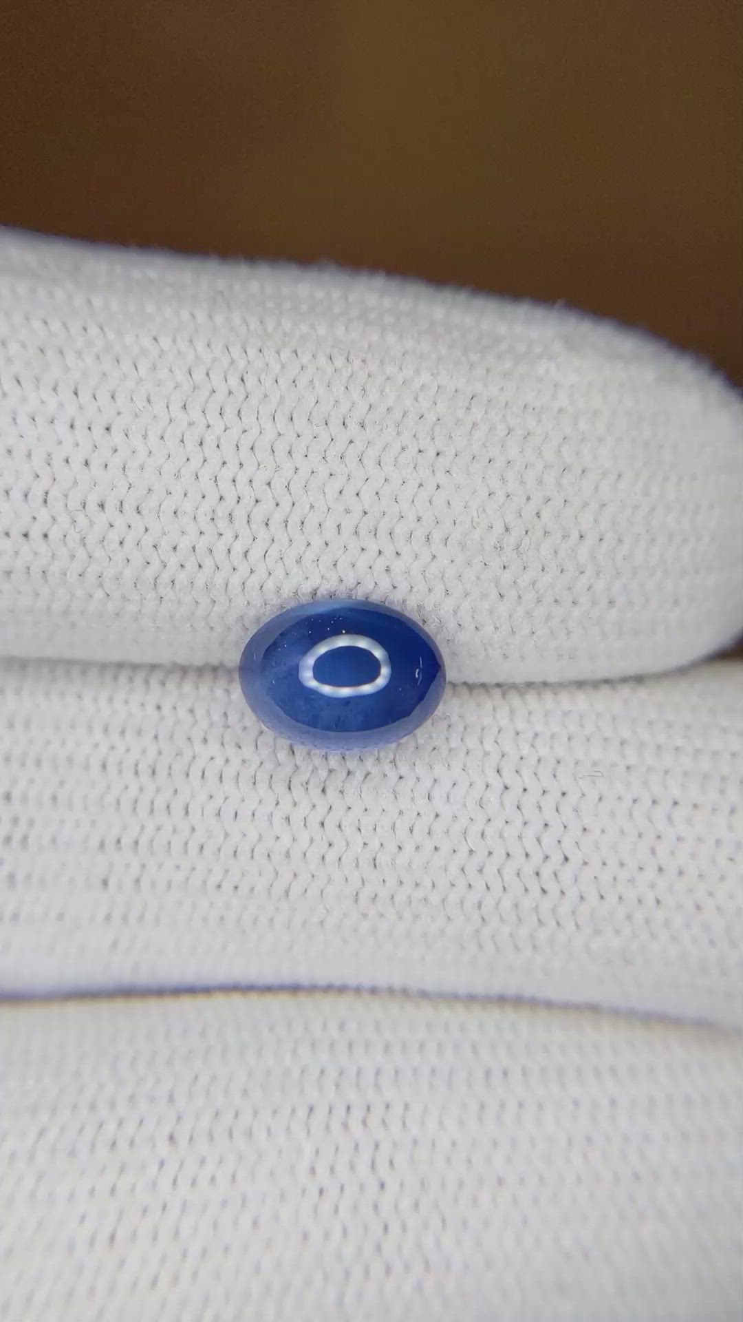 2.13 Ct. Blue Cabochon Sapphire from Ceylon (Sri Lanka) Size Video