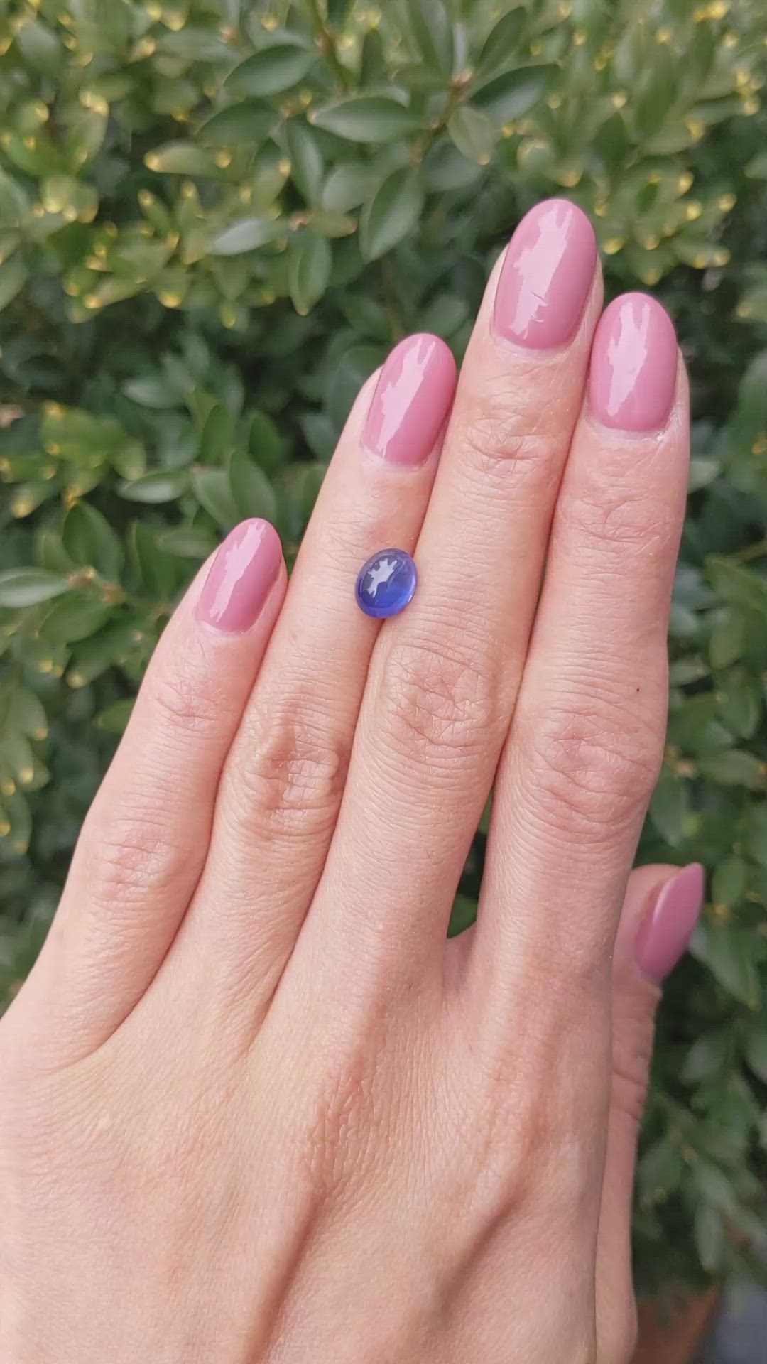 2.13 Ct. Blue Cabochon Sapphire from Ceylon (Sri Lanka) Size Video