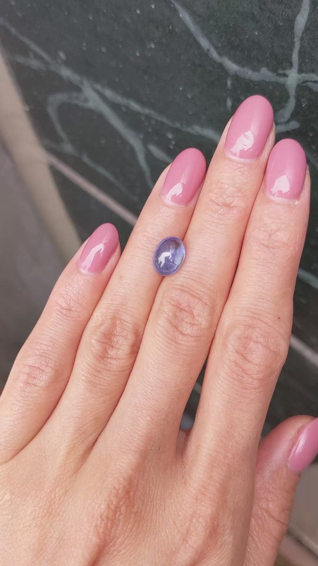 3.28 Ct. Blue Cabochon Sapphire from Ceylon (Sri Lanka) Size Video