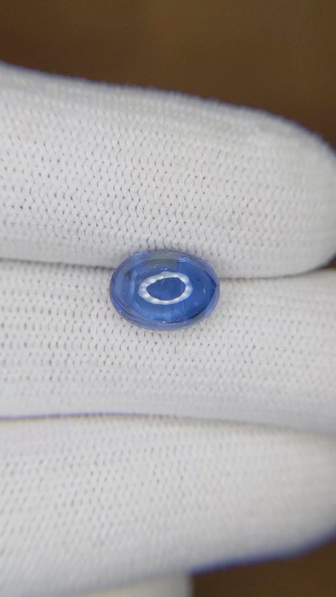 3.28 Ct. Blue Cabochon Sapphire from Ceylon (Sri Lanka) Size Video