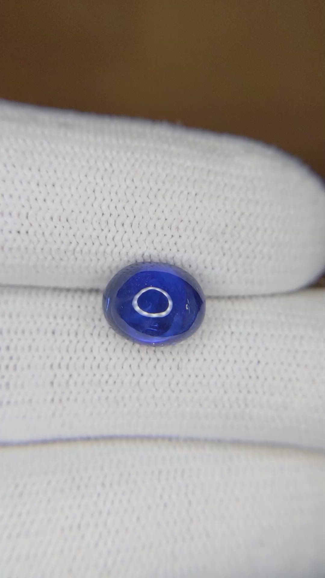 3.54 Ct. Blue Cabochon Sapphire from Ceylon (Sri Lanka) Size Video