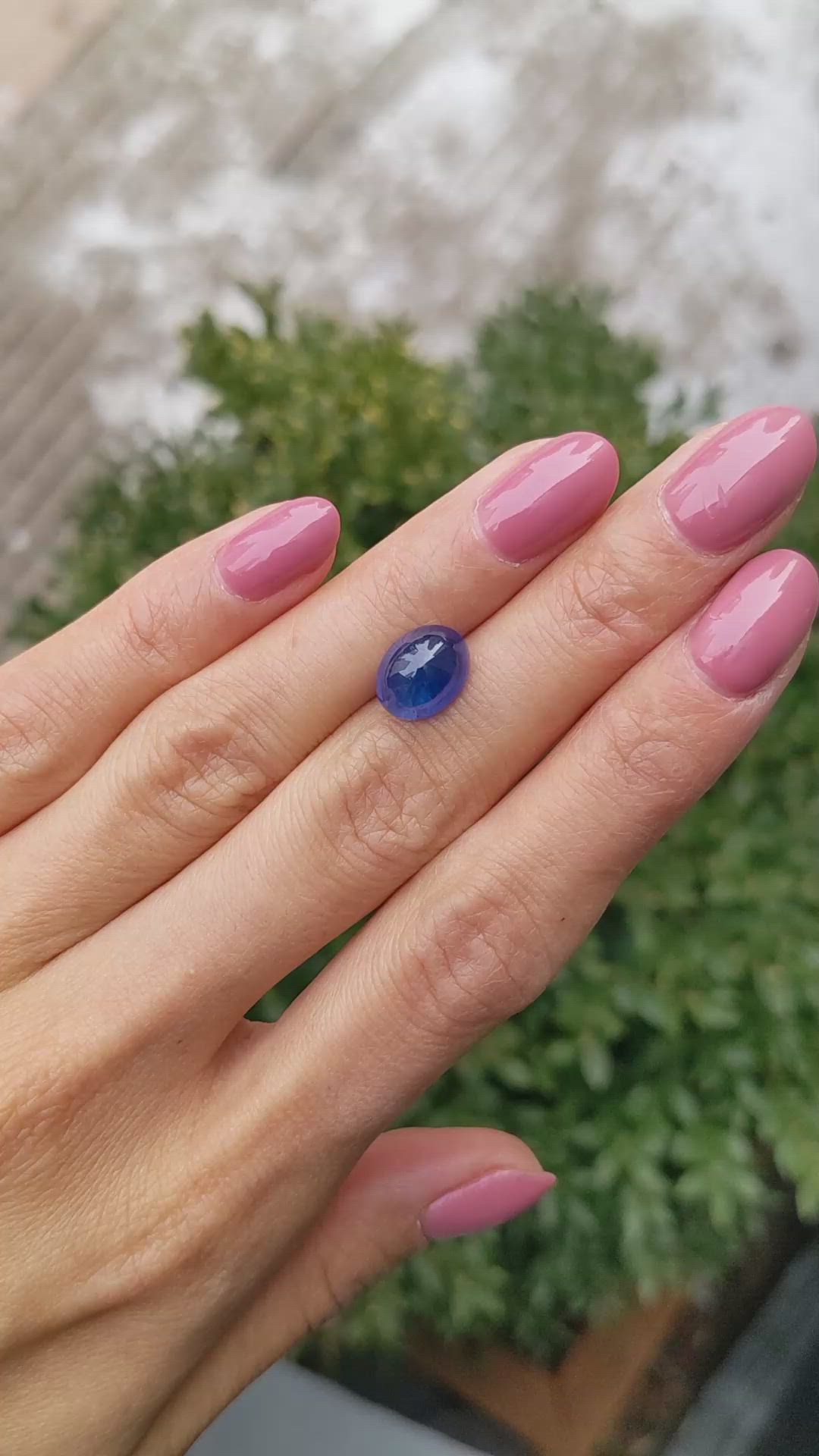 5.41 Ct. Blue Cabochon Sapphire from Ceylon (Sri Lanka) Size Video