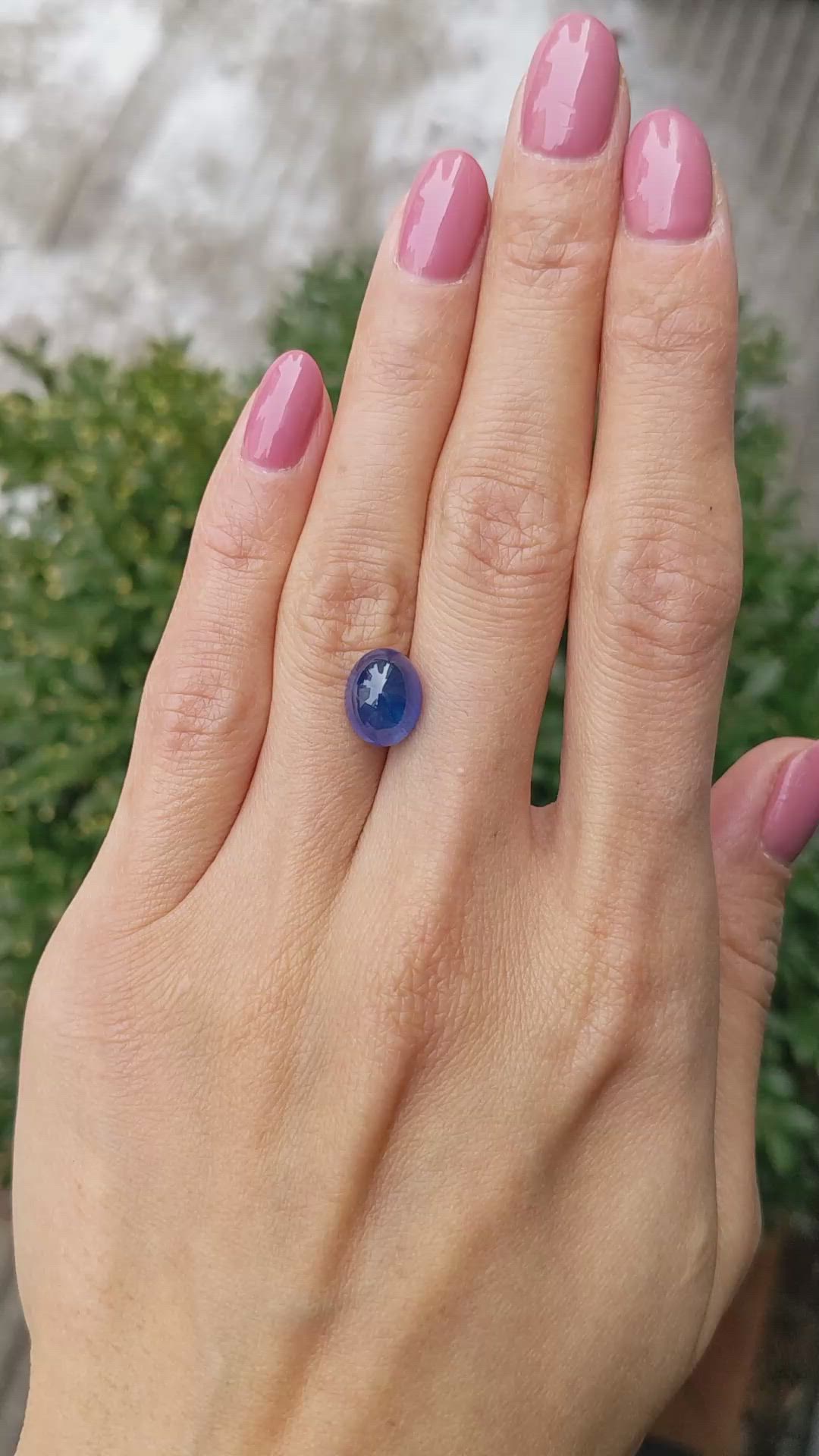 5.41 Ct. Blue Cabochon Sapphire from Ceylon (Sri Lanka) Size Video