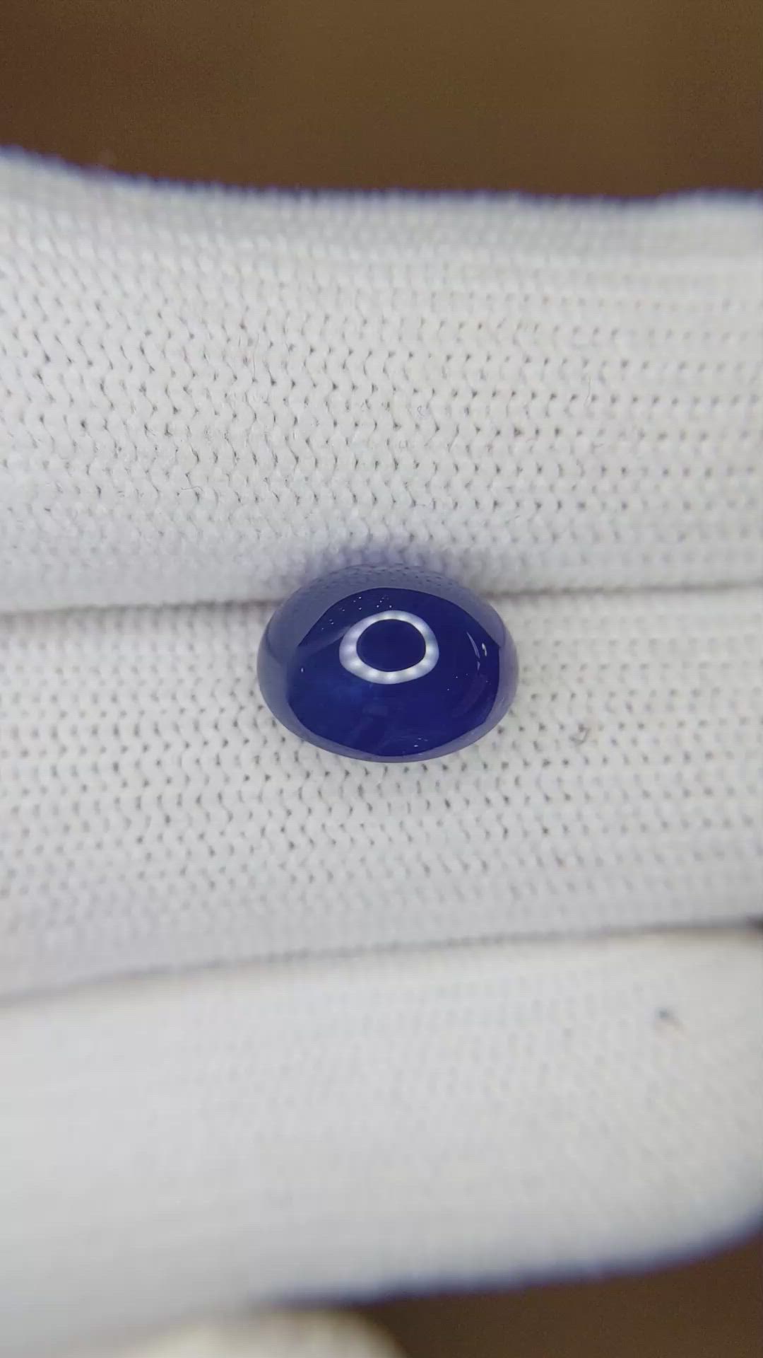 5.41 Ct. Blue Cabochon Sapphire from Ceylon (Sri Lanka) Size Video