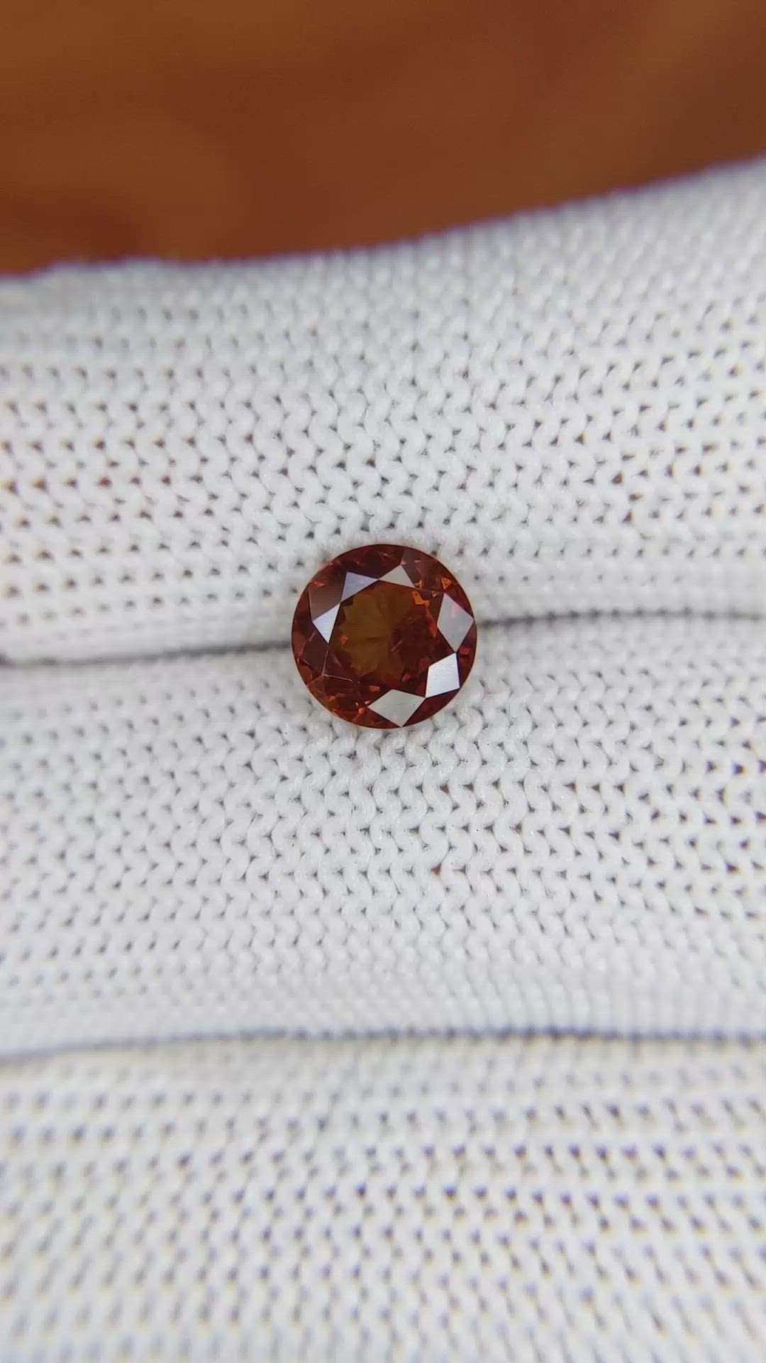 1.84 Ct. Orange Sapphire from Africa Size Video