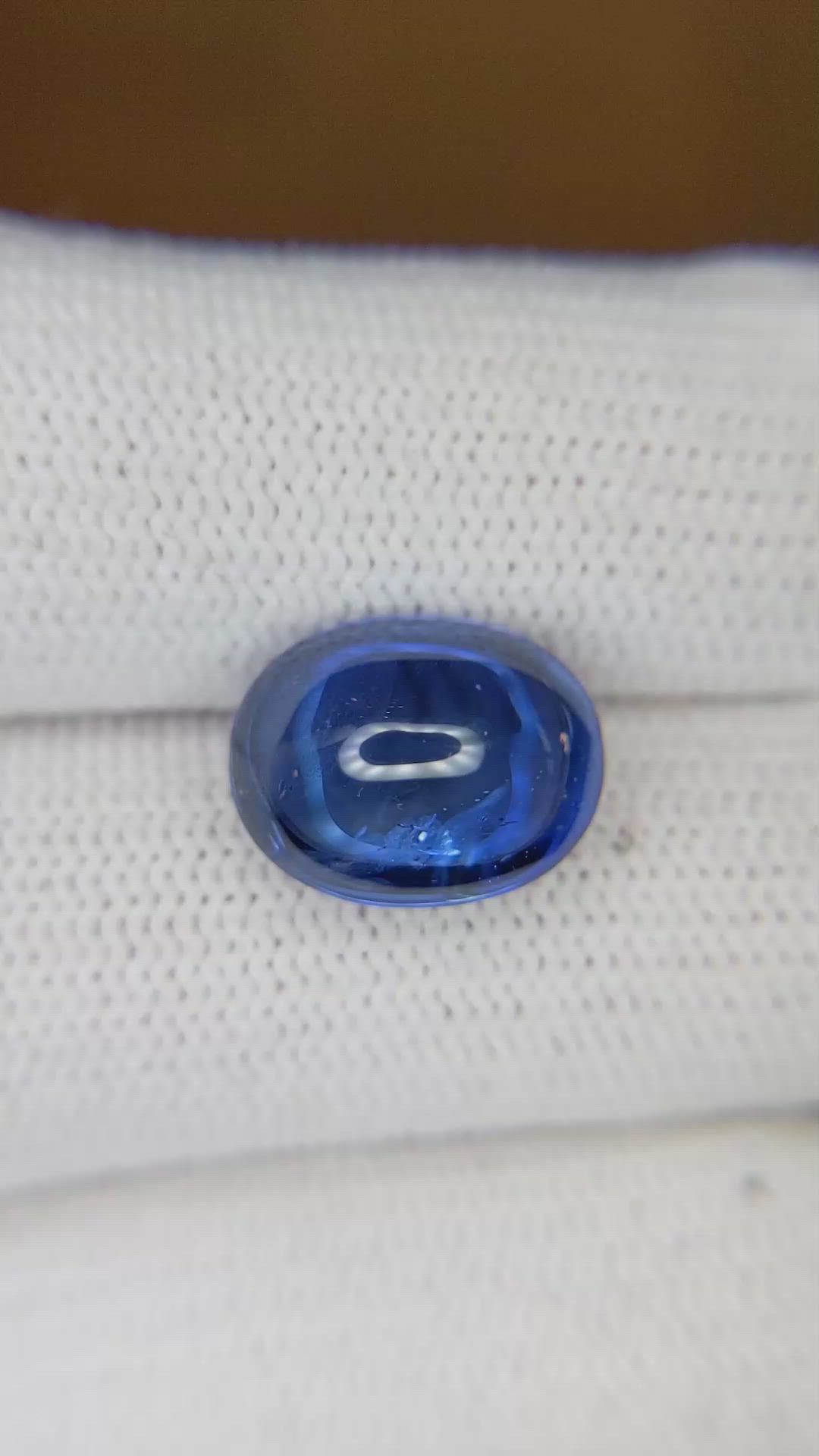 6.79 Ct. Blue Cabochon Sapphire from Ceylon (Sri Lanka) Size Video