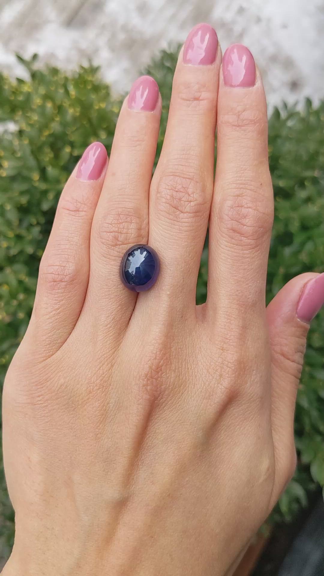 10.97 Ct. Blue Cabochon Sapphire from Ceylon (Sri Lanka) Size Video