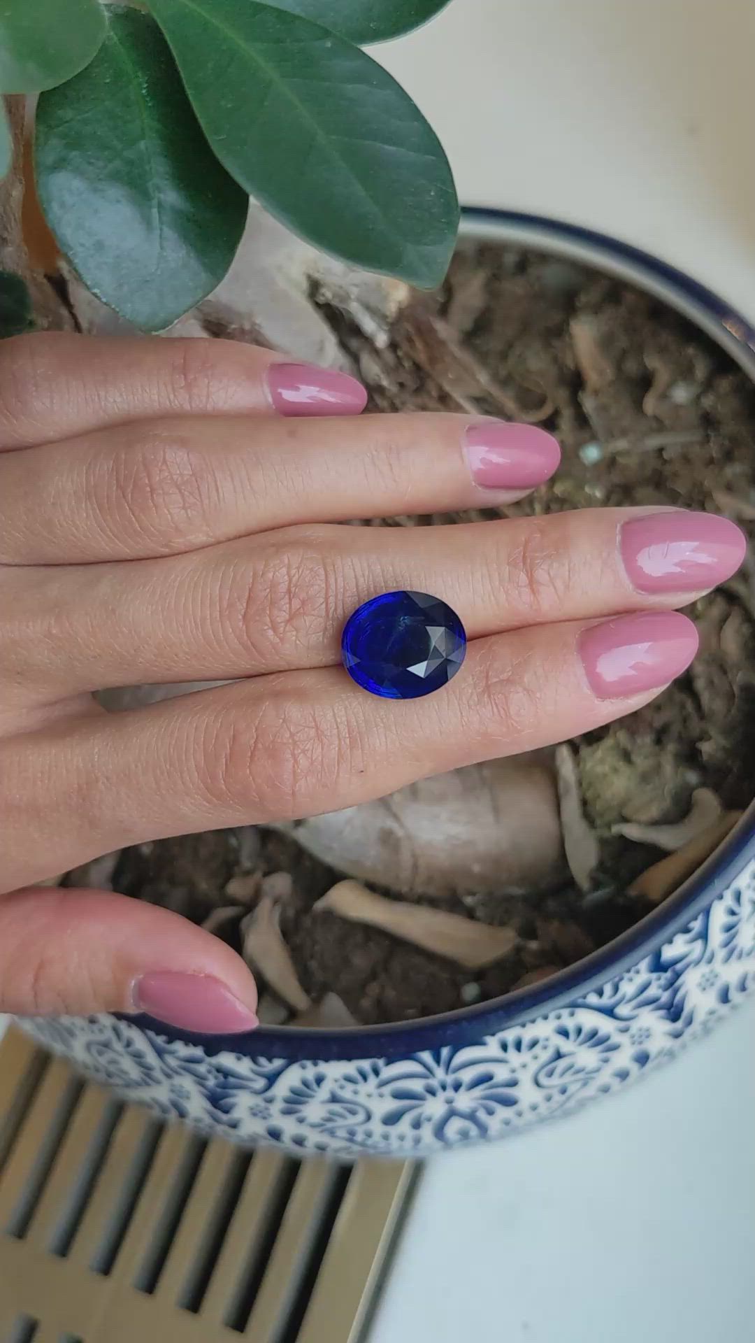 13.38 Ct. Blue Cabochon Sapphire from Madagascar Size Video