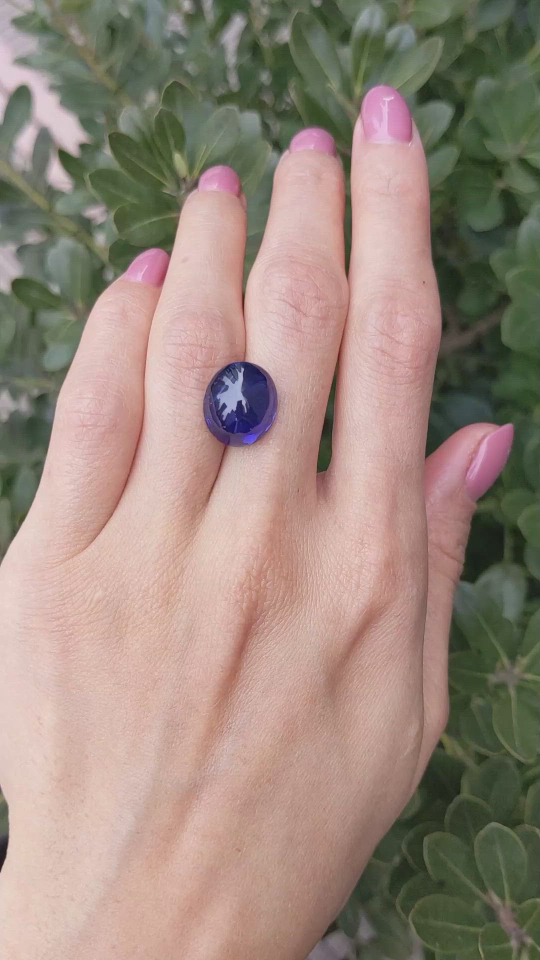 13.38 Ct. Blue Cabochon Sapphire from Madagascar Size Video