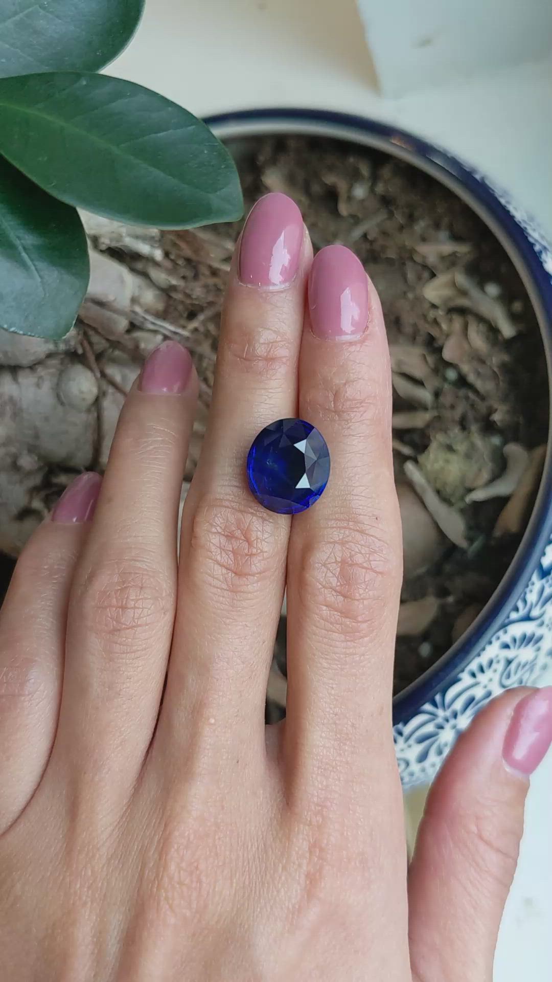 13.38 Ct. Blue Cabochon Sapphire from Madagascar Size Video