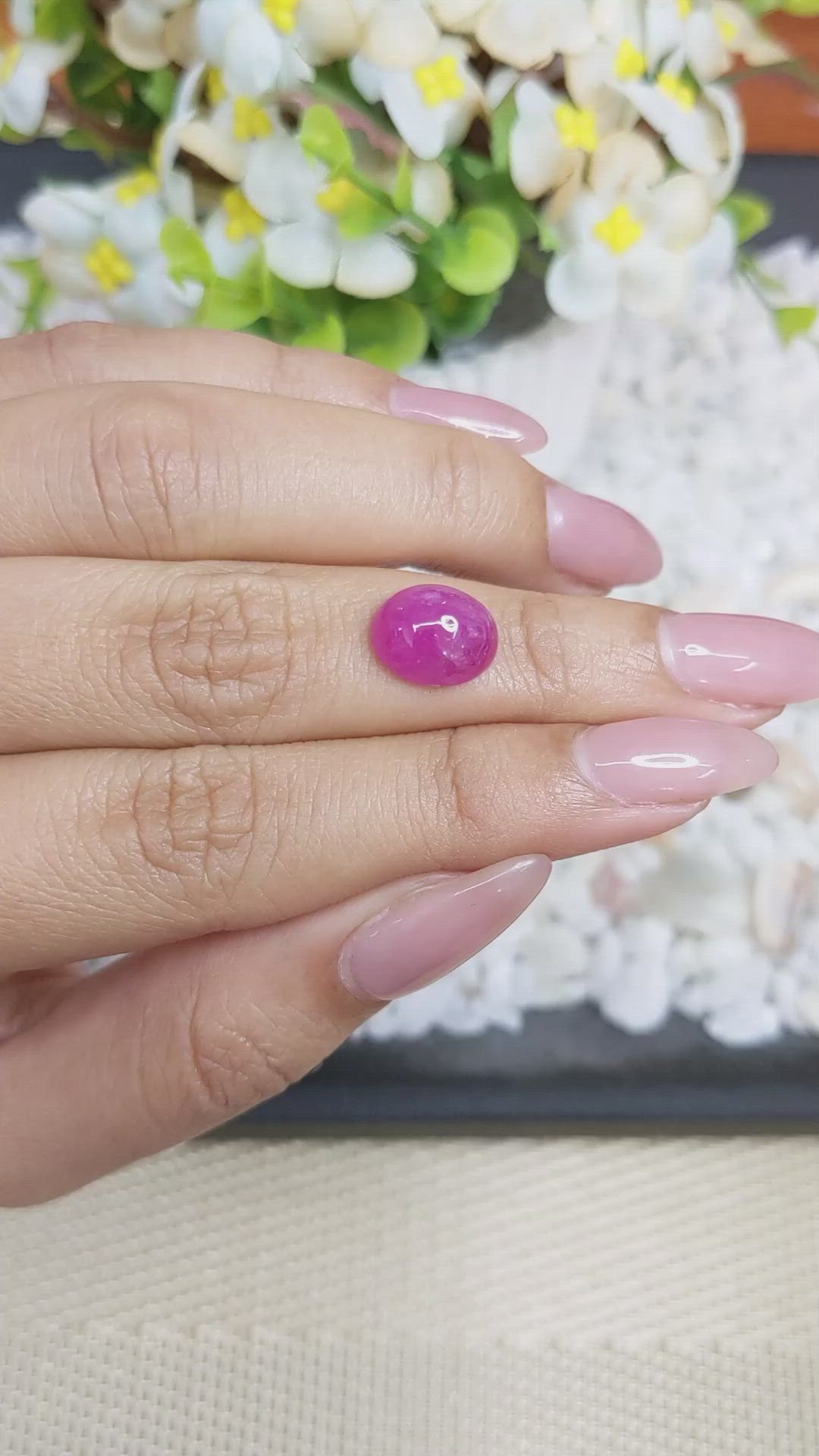 5.06 Ct. Pinkish Purple Cabochon Sapphire from Africa Size Video