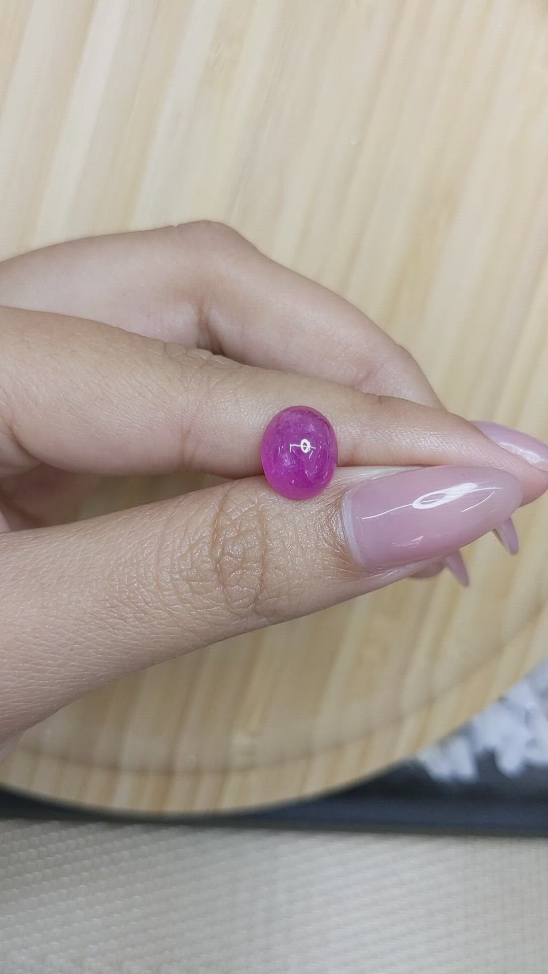 5.06 Ct. Pinkish Purple Cabochon Sapphire from Africa Size Video