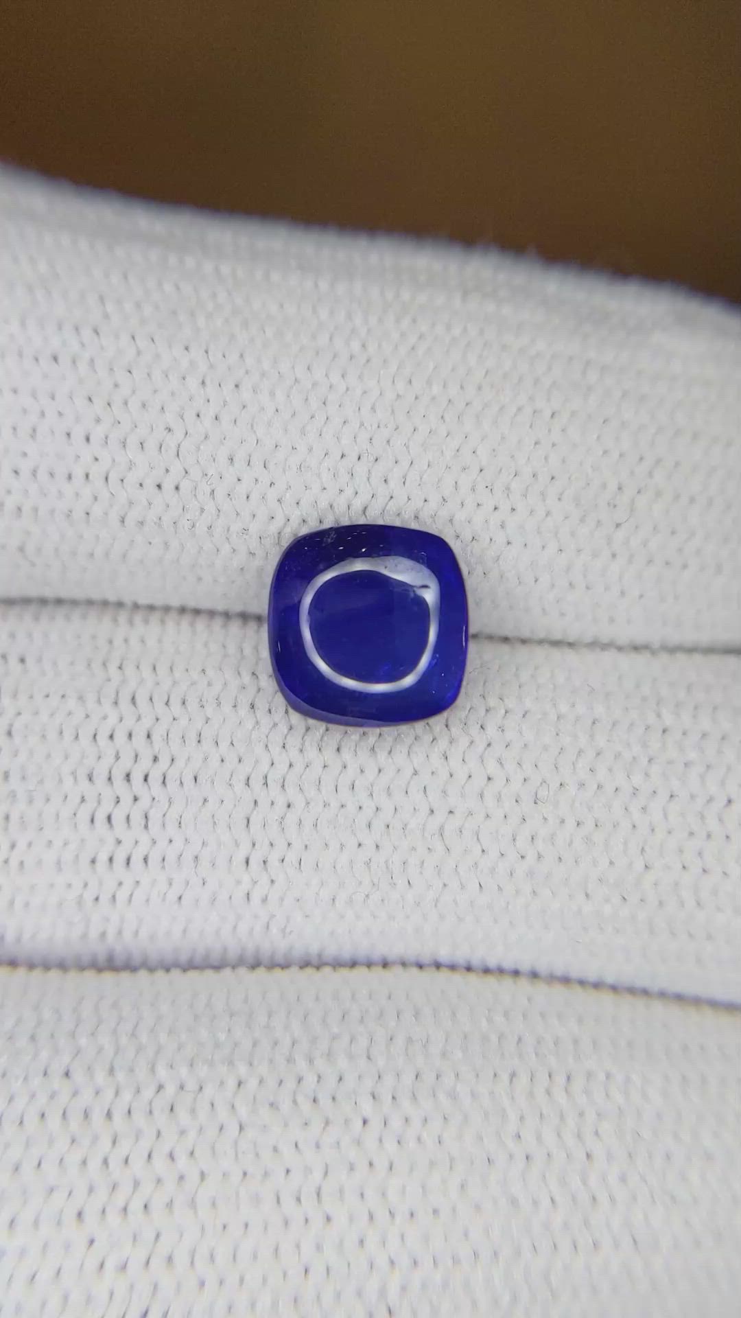 2.73 Ct. Blue Cabochon Sapphire from Ceylon (Sri Lanka) Size Video